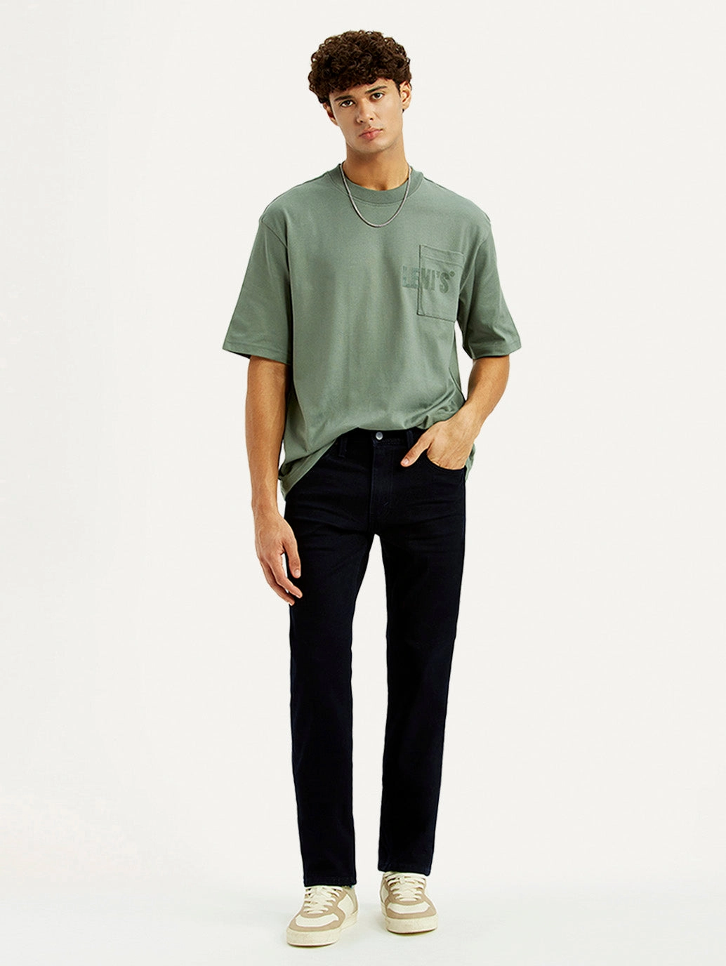 Total Comfort Daily Essentials Men's 513 Dark Blue Slim Straight Fit Mid Rise Jeans