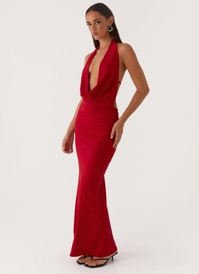 Dedicated Maxi Dress - Red Tiered-Skirt