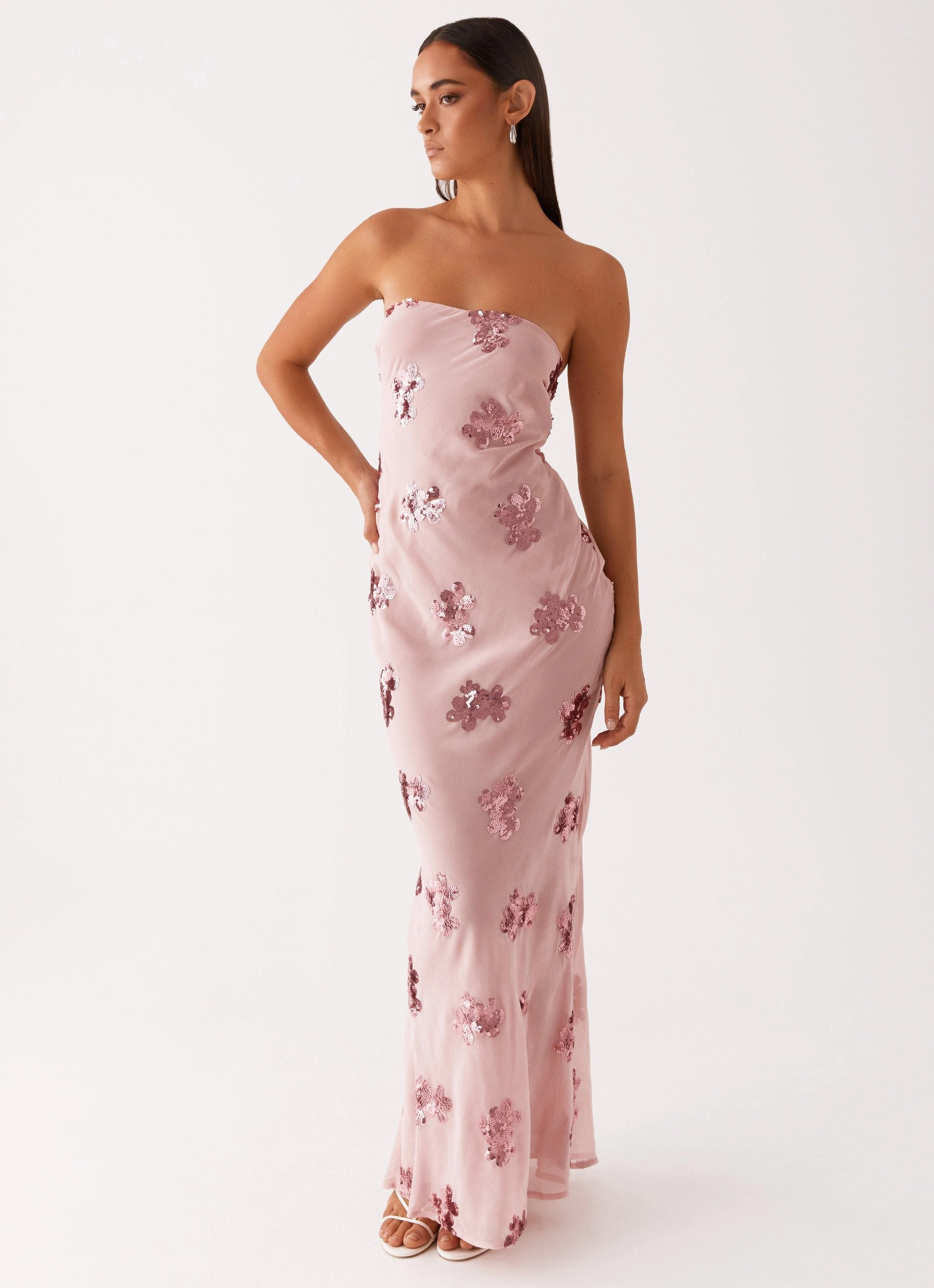Full Coverage Sweet Escape Sequin Maxi Dress - Baby Pink