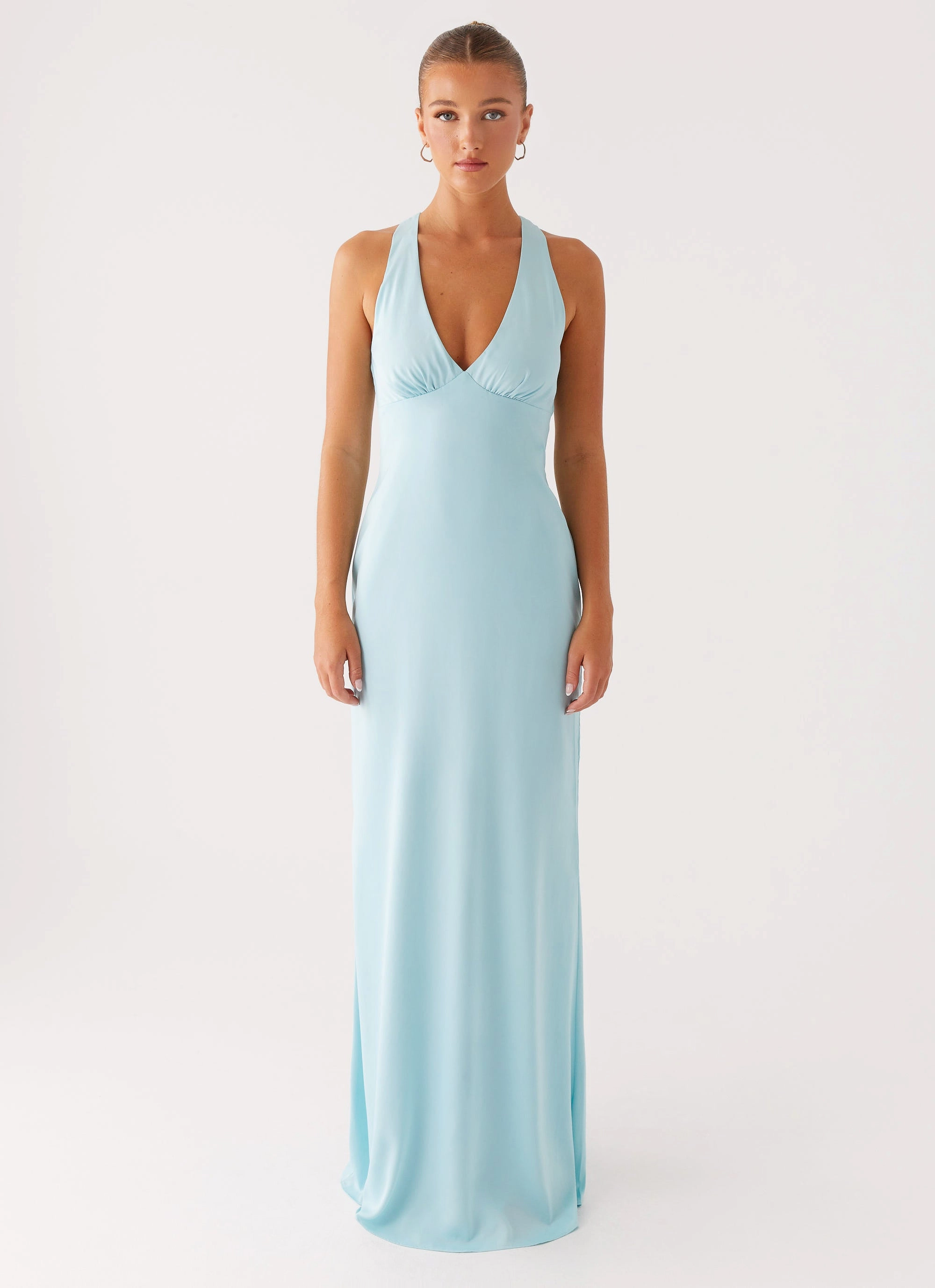 Soft Glide Golden Scene Desi Halterneck Maxi Dress - Mint