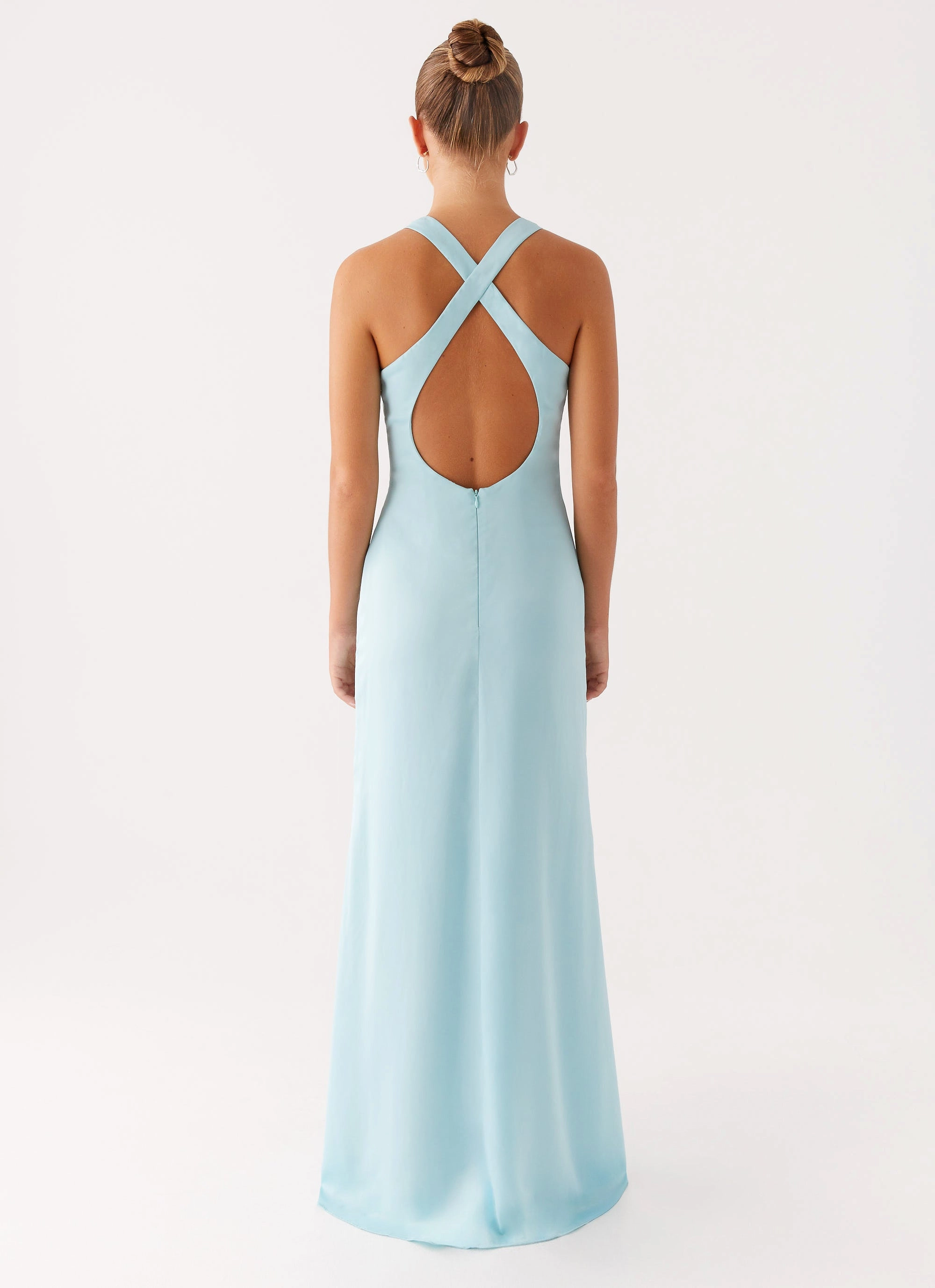 Desi Halterneck Maxi Dress - Mint Natural Texture