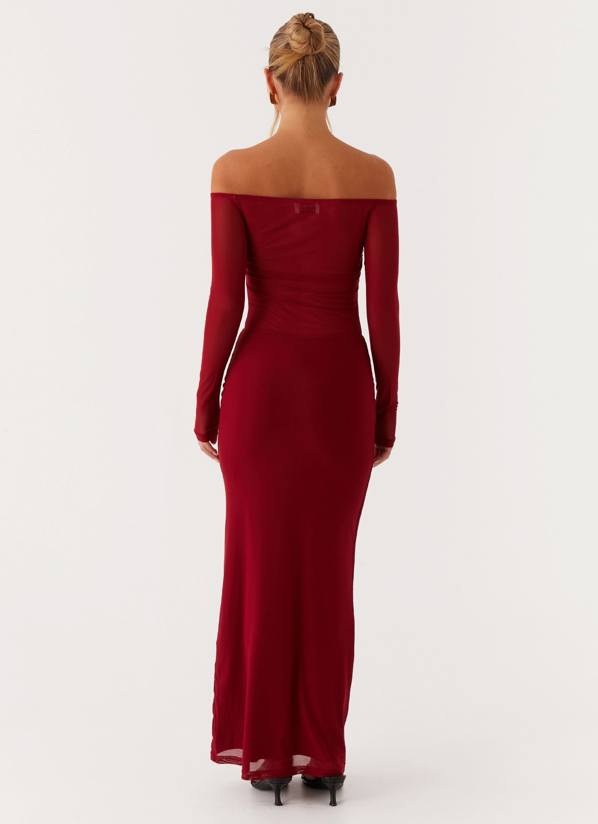 Divine Beauty Mesh Maxi Dress - Maroon Dreamy Silhouette Summer-Season