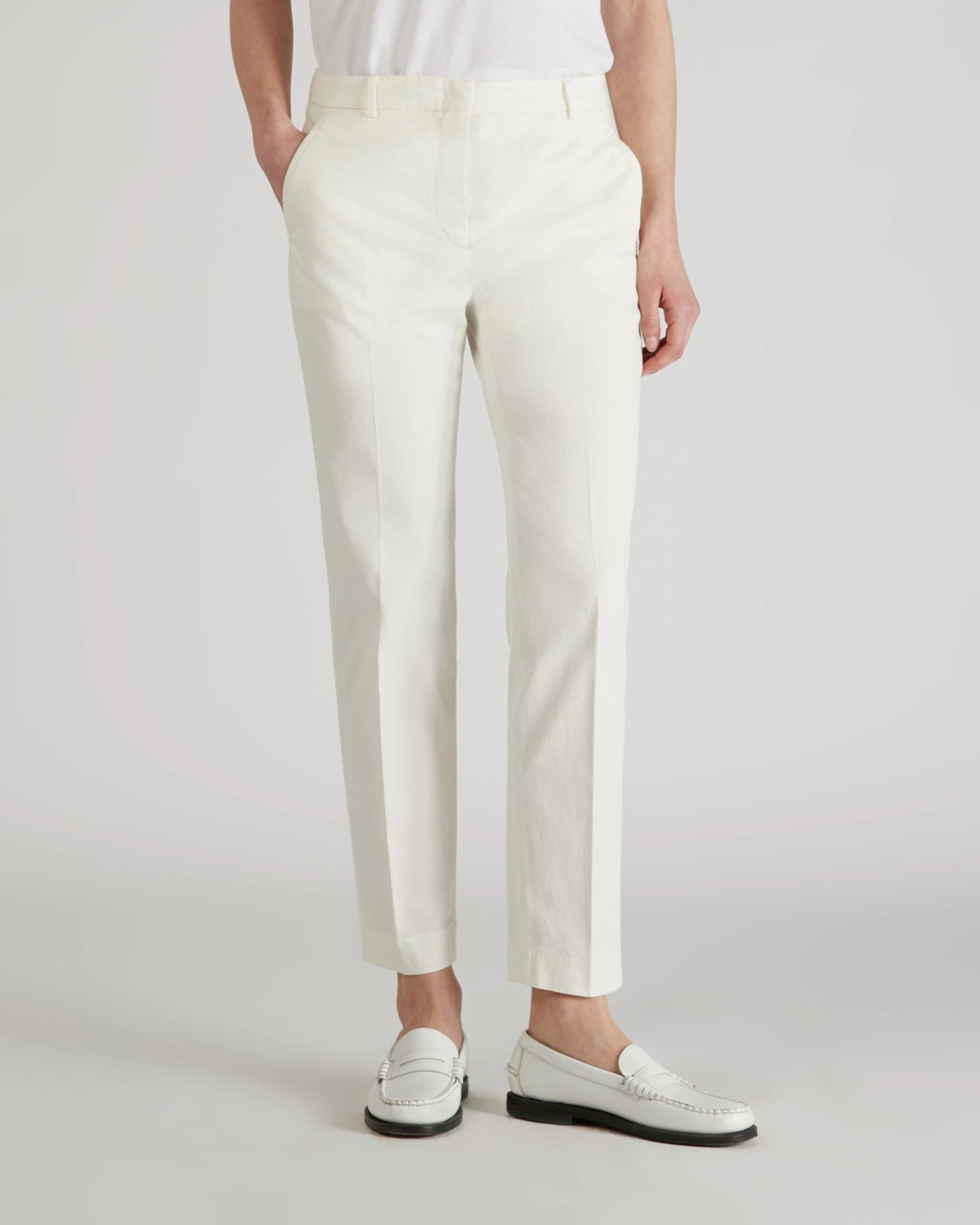 Slim fit trousers in cotton gabardine and lyocell AntiSnagZippers