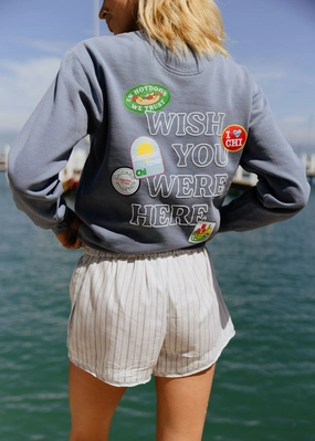 Anti Pilling Treatment Wish You Were Here Crewneck Sweatshirt