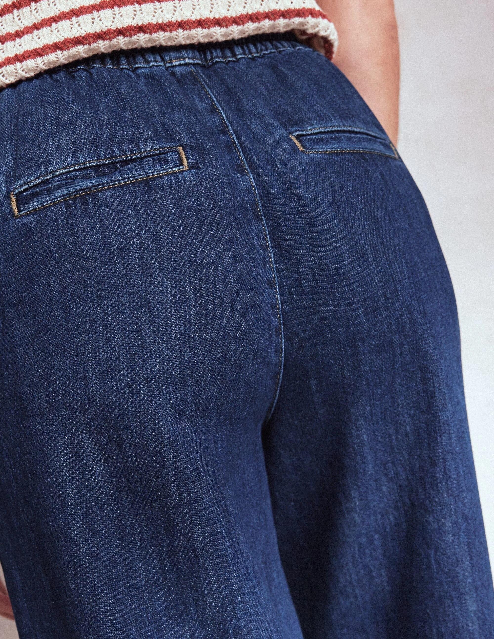 Day Hike Drawcord Denim Trousers-MID WASH