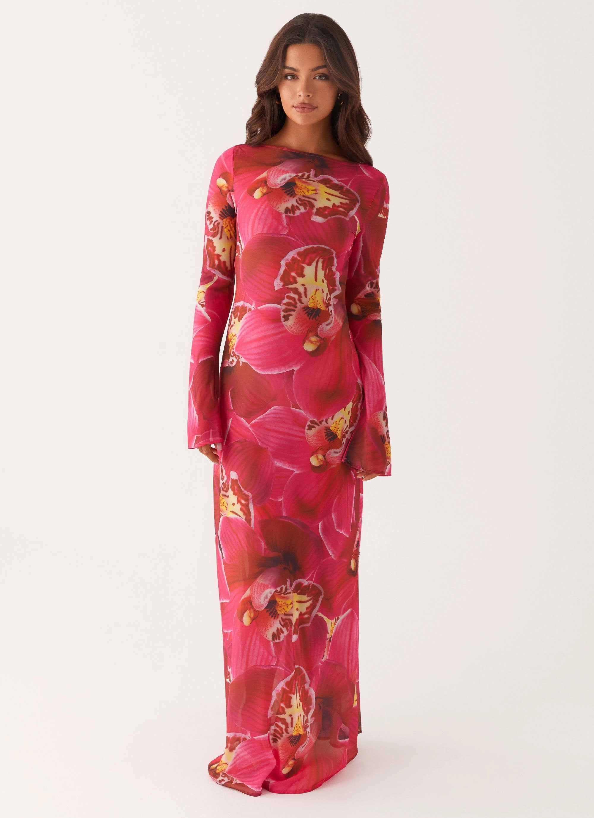 Lorde Maxi Dress - Orchid Pink Ruched-Detail