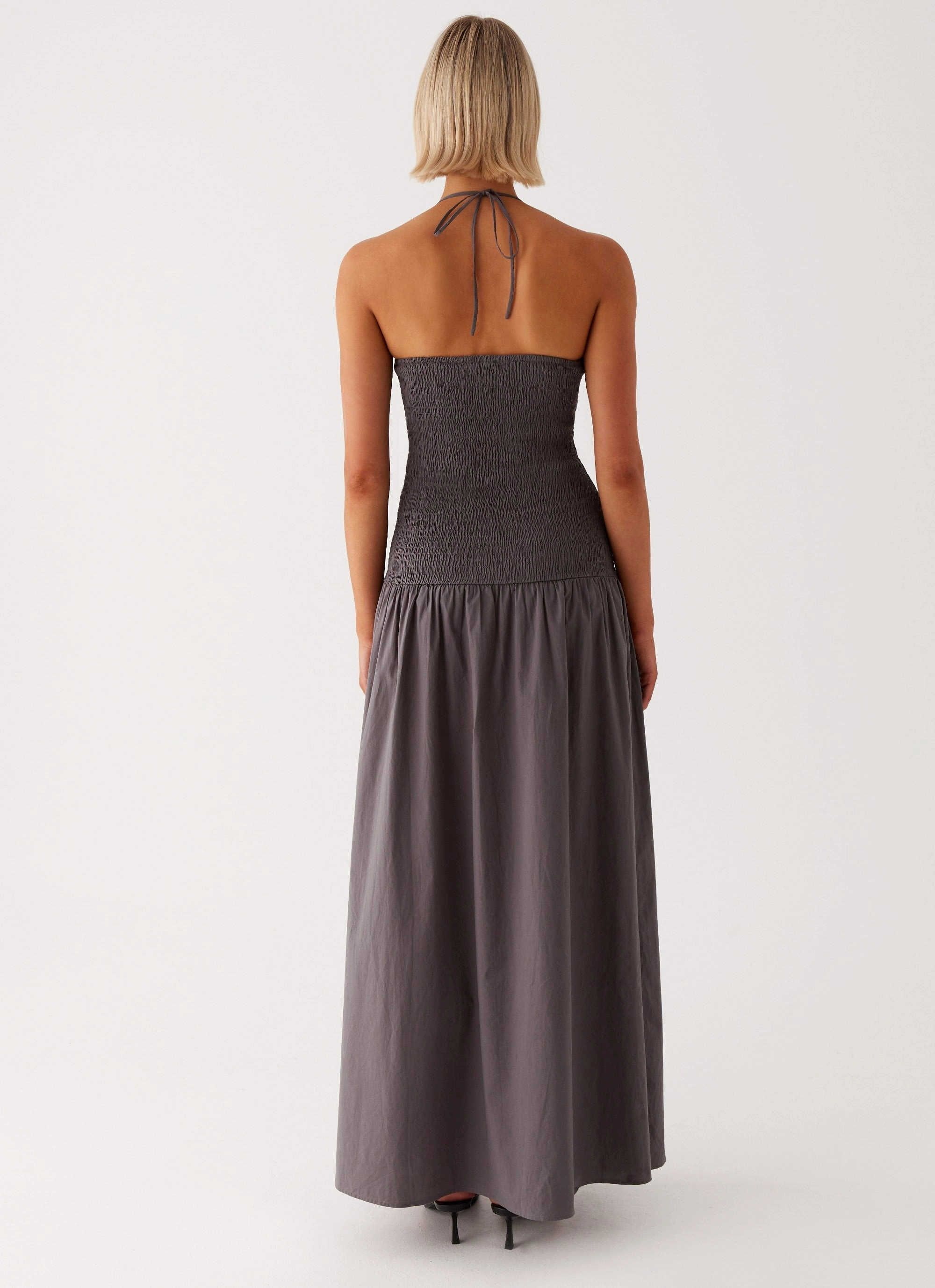 Zahra Maxi Dress - Charcoal A Line Cut Love Soft