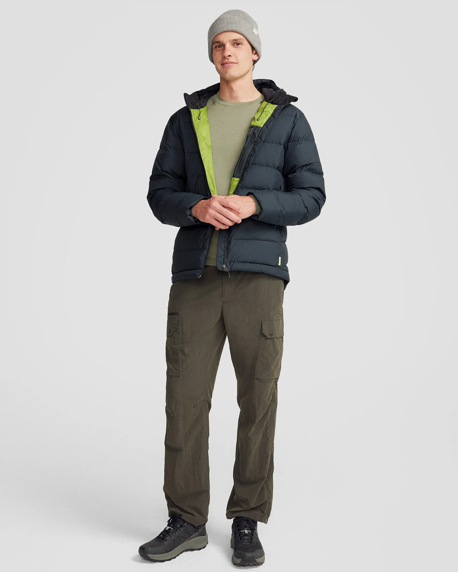 Men's Epiq Hooded Down Jacket - Black Versatile Layering Options