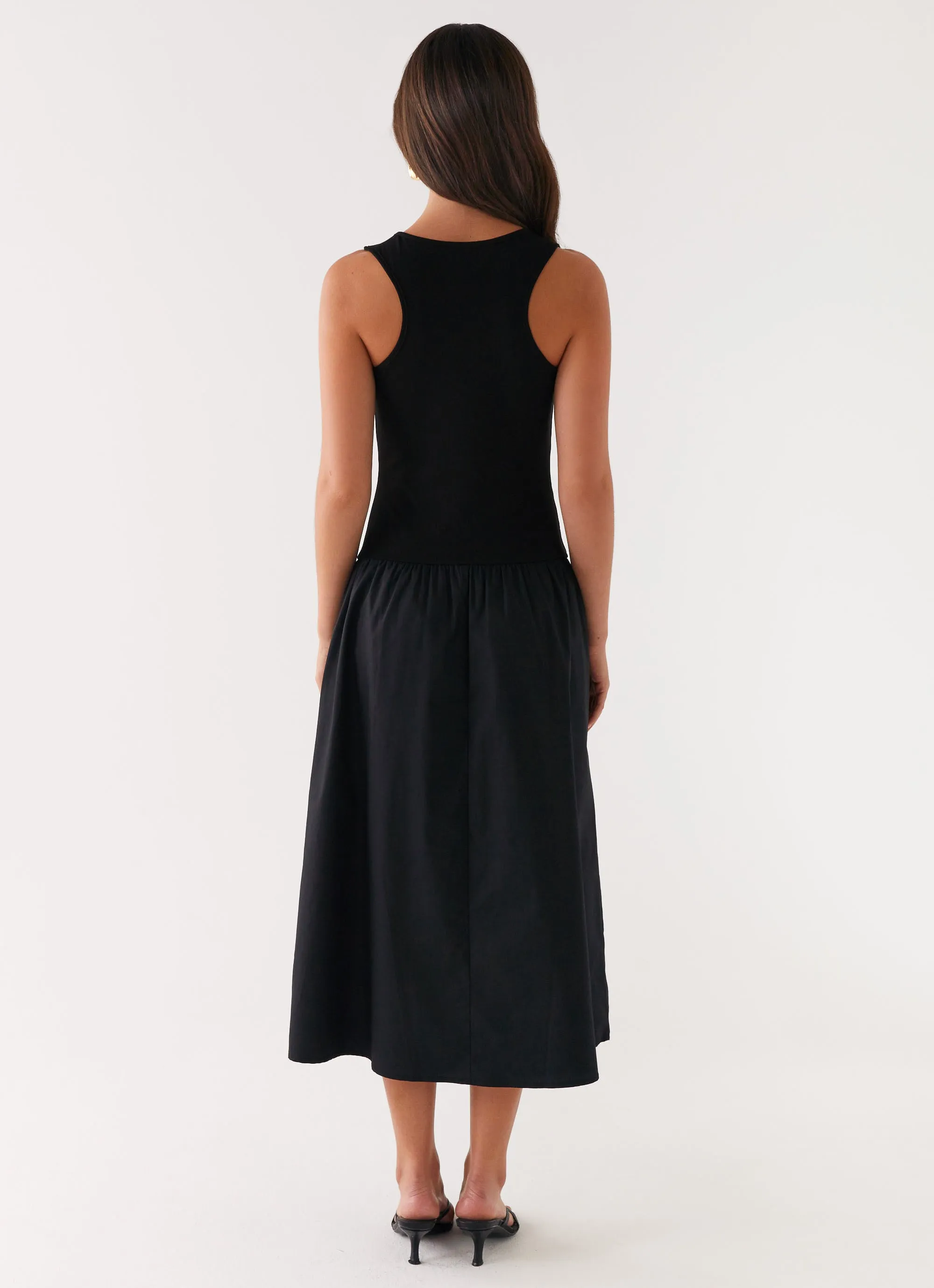 Quick Drying Duchess Midi Dress - Black