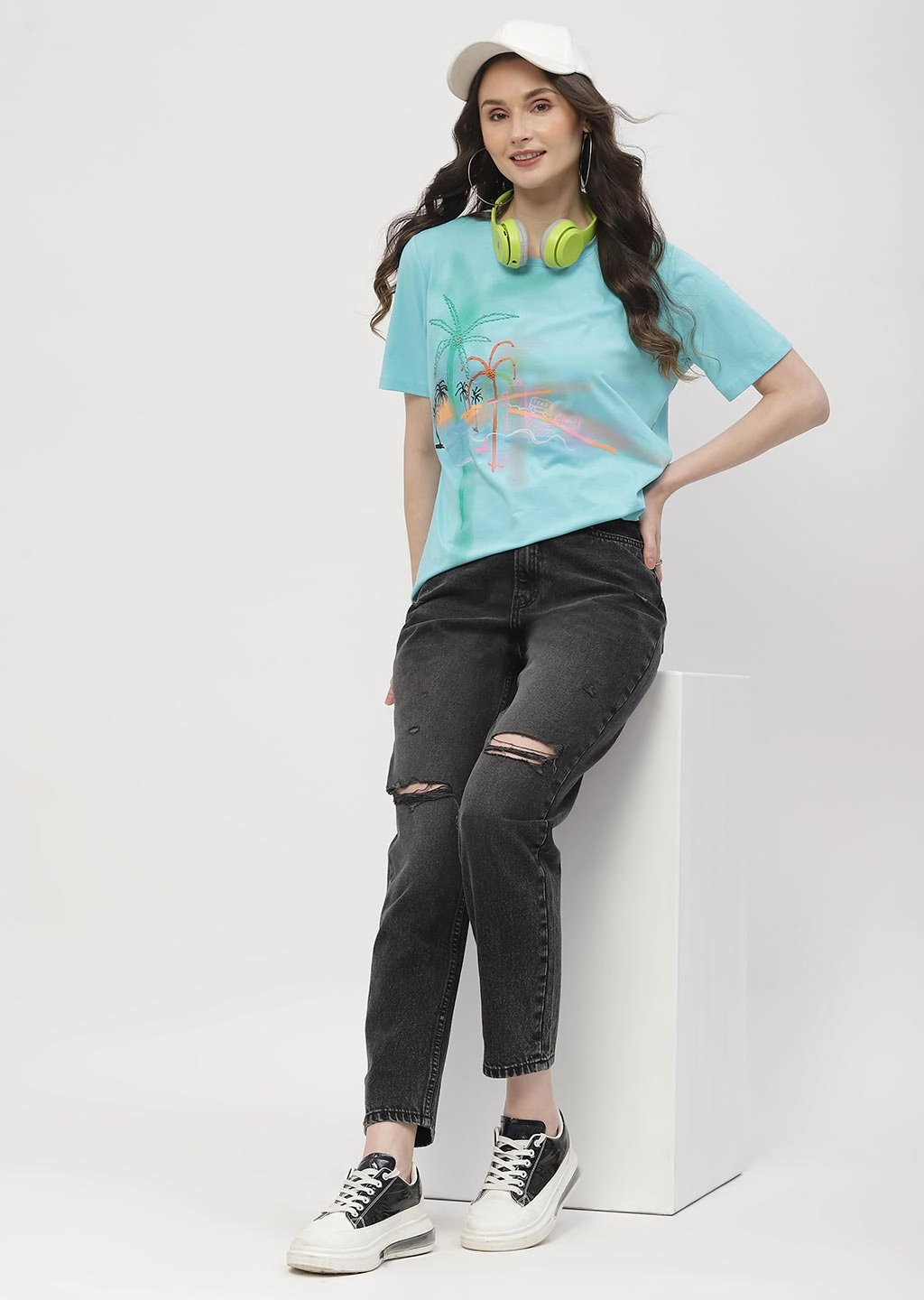 Madame Distressed Black Mom Fit Jeans Perfect Fit Waist Anti Static Treatment