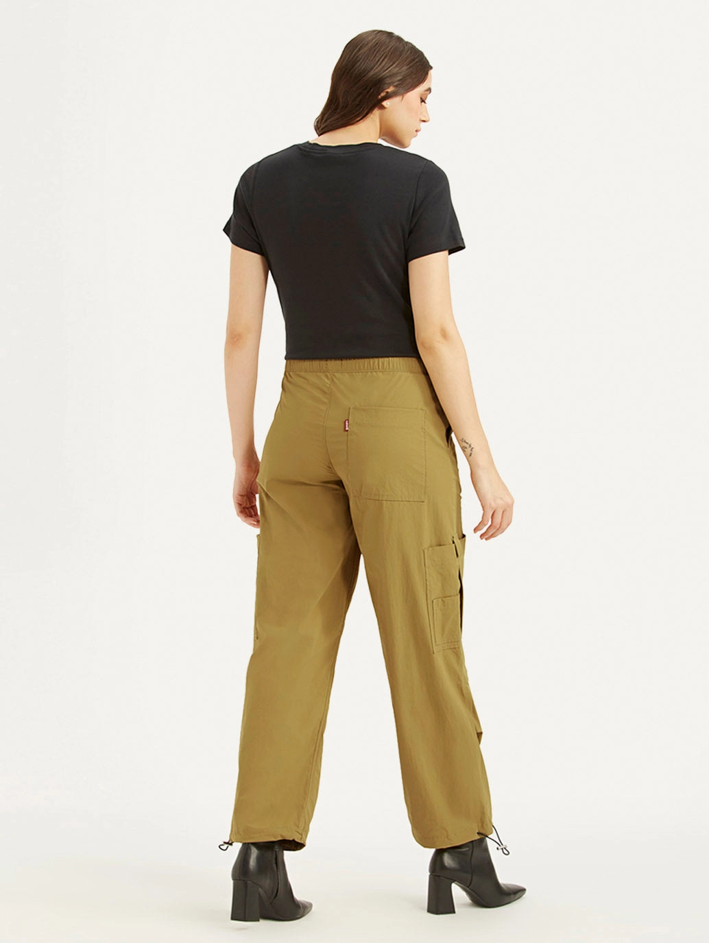Women's Mid Rise Loose Fit Baggy Dad Cargo Trousers Casual Movement