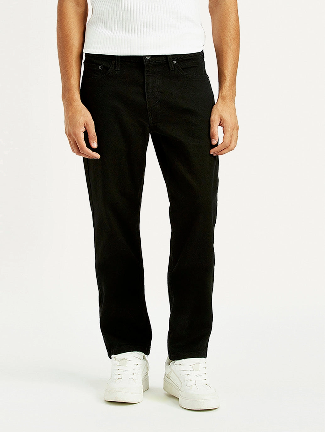 Relaxed Basics Men's 541 Black Athletic Tapered Fit Mid Rise Jeans