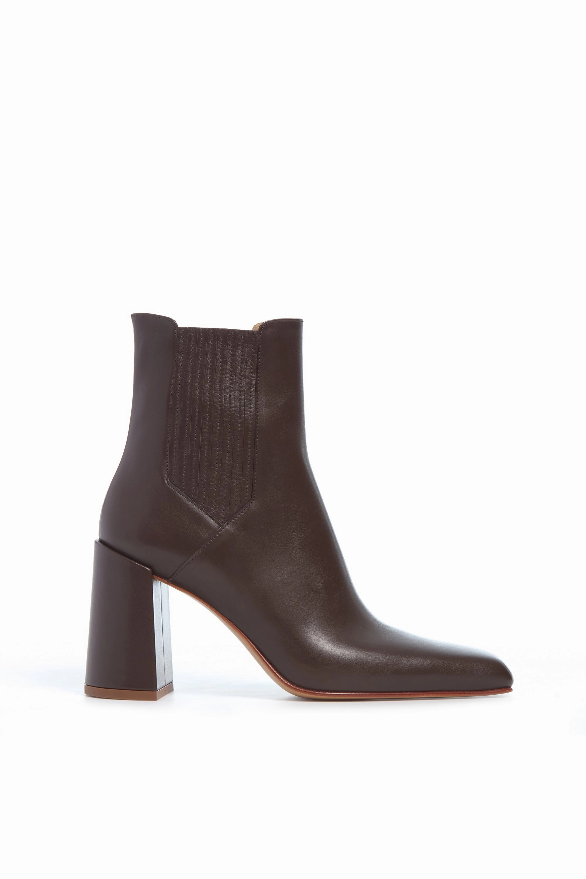 Luke High Heel Ankle Boot in Chocolate Leather Western Style Breathable All Day Worker
