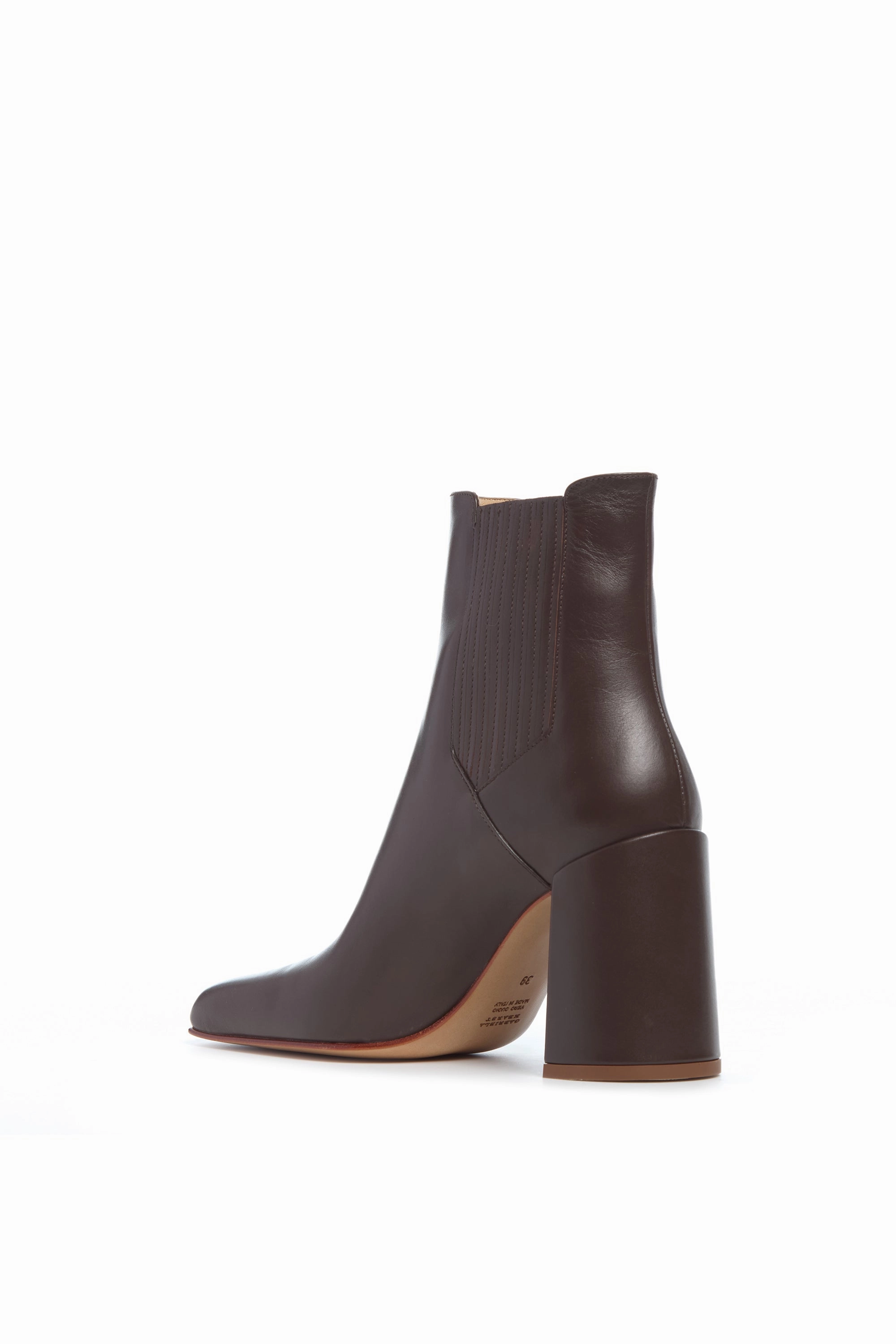 Luke High Heel Ankle Boot in Chocolate Leather Slip Resistant Outsole Day Hike