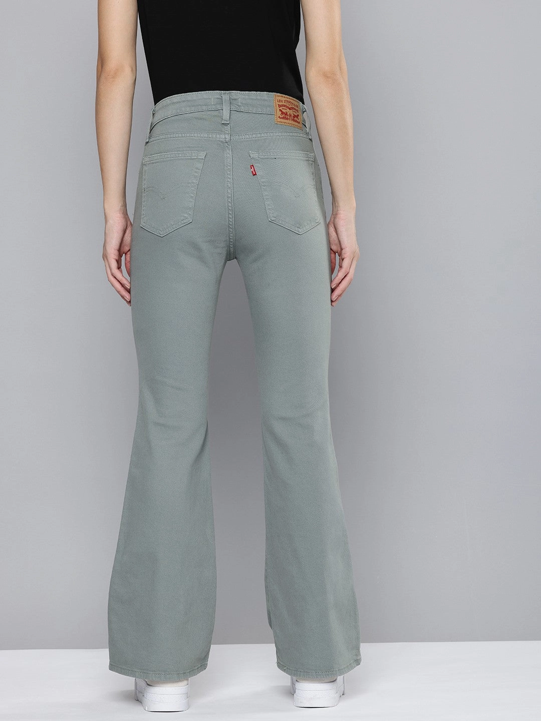 Women's 726 Grey Flared Fit Mid Rise Jeans Loose Spring Mood