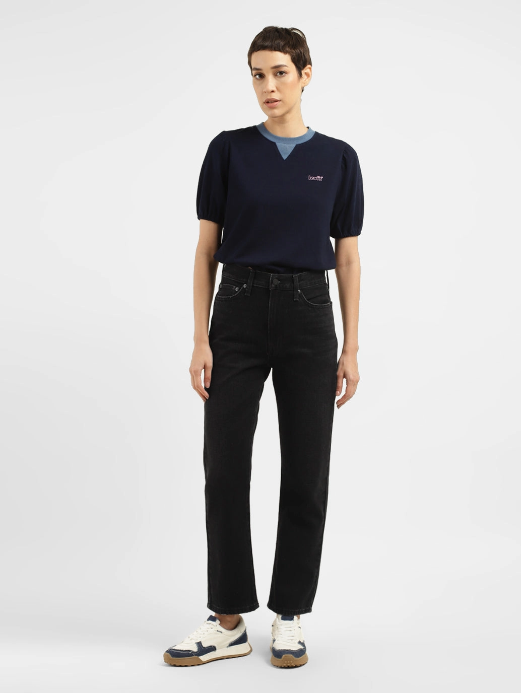 Office Wear Modern Classic Casual Women's Black Wedgie Straight Fit High Rise Jeans