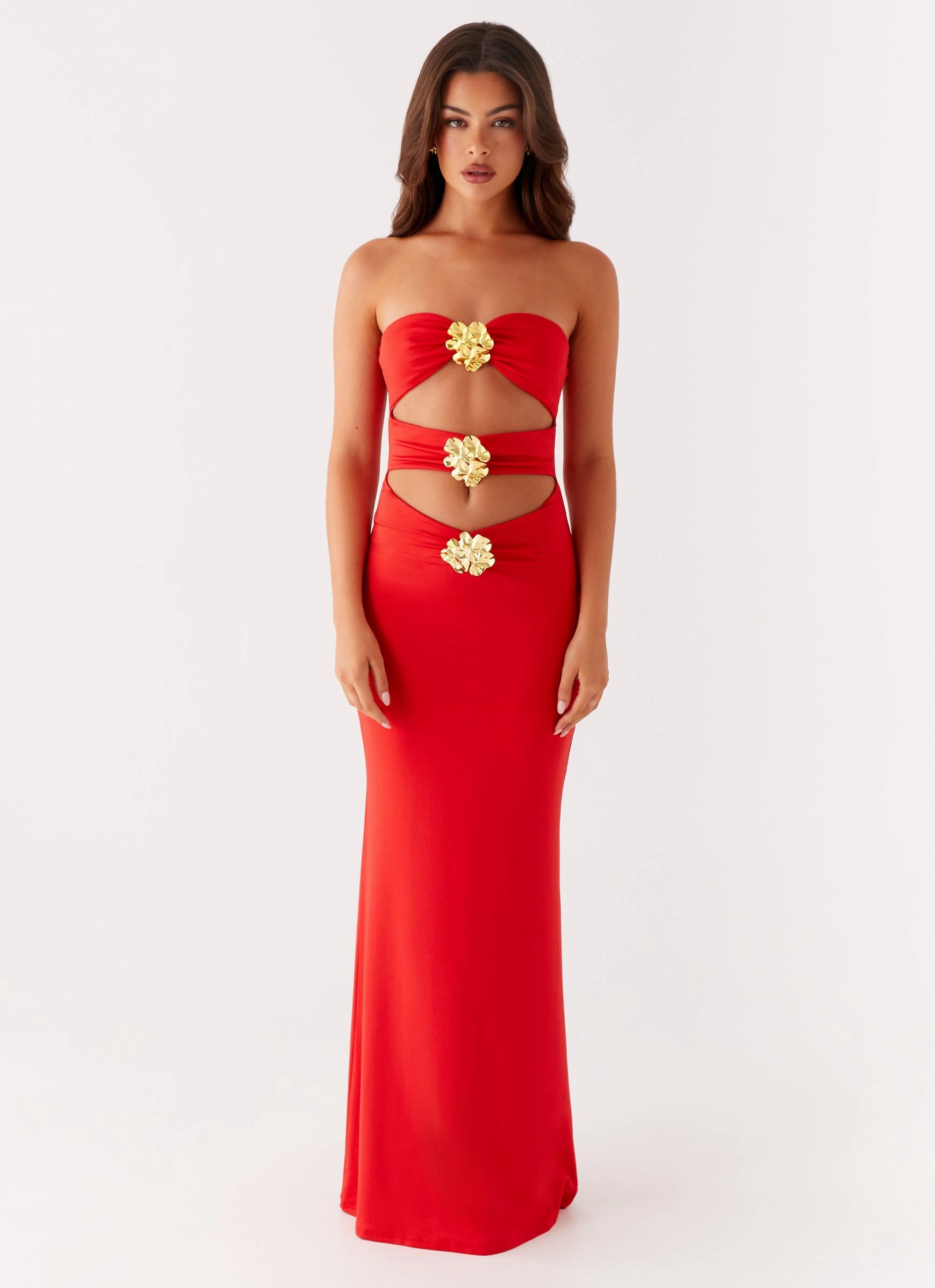 Light Wrap Elastic-Waist Raye Maxi Dress - Tangerine