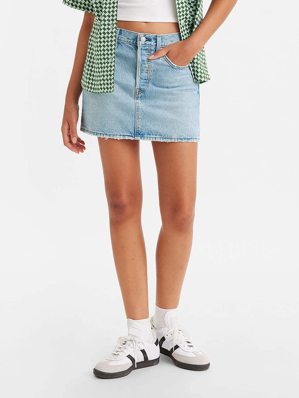 Women's High Rise Blue?Regular Fit Skirt Subtle Finish