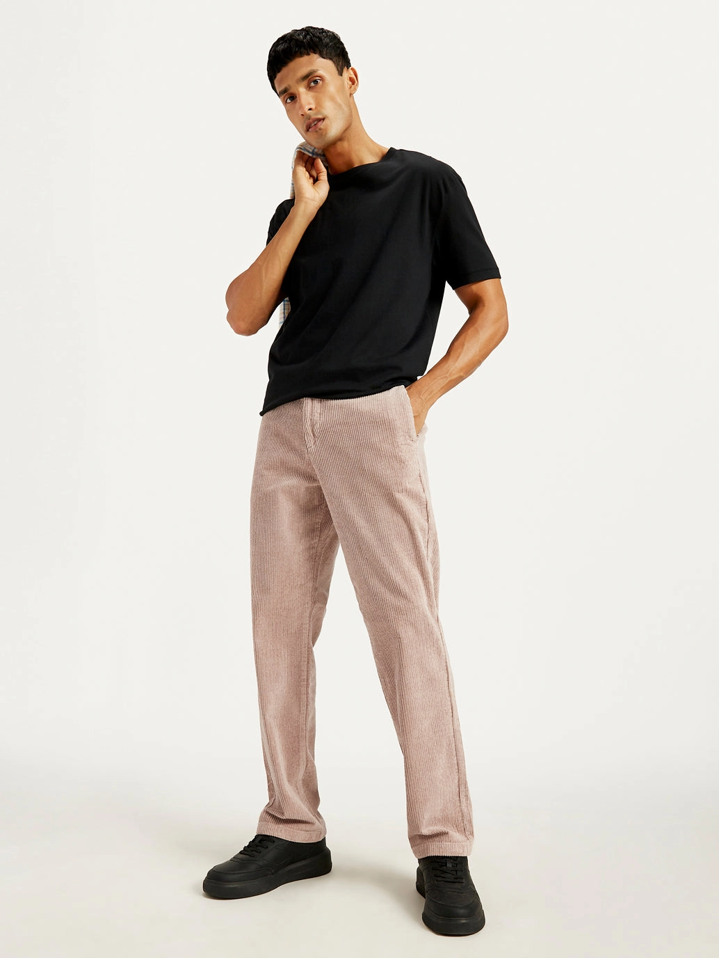 Men's Light Pink Straight Fit Chinos Flexible Performance