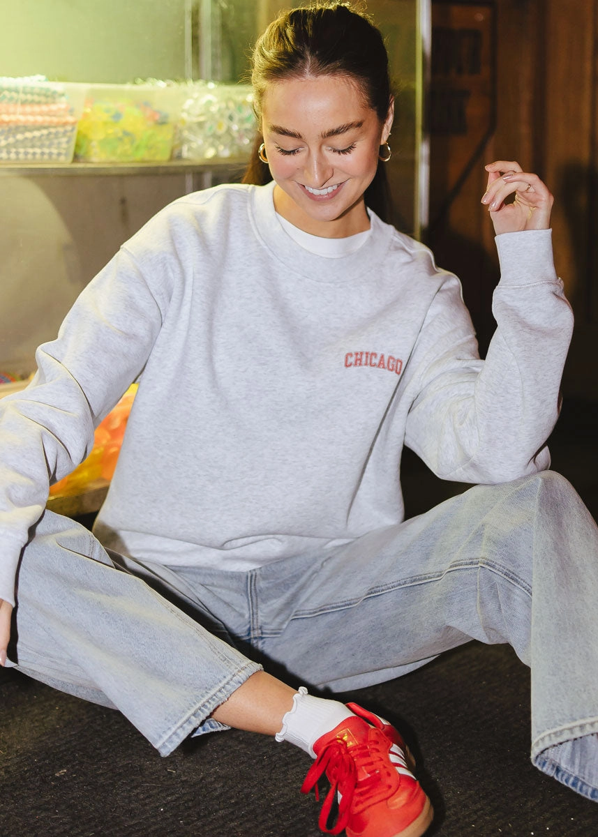 Chicago Game Day Icons Sweatshirt Recycled Material Blend Chic Comfort