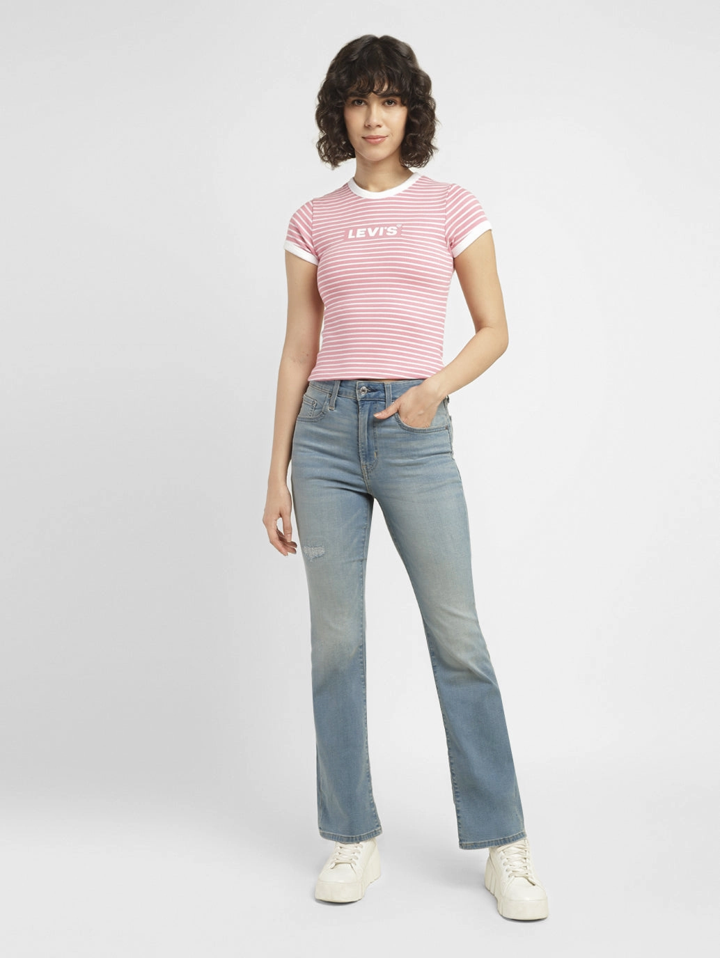 Comfy Choice Women's 725 Blue Flared Fit High Rise Jeans