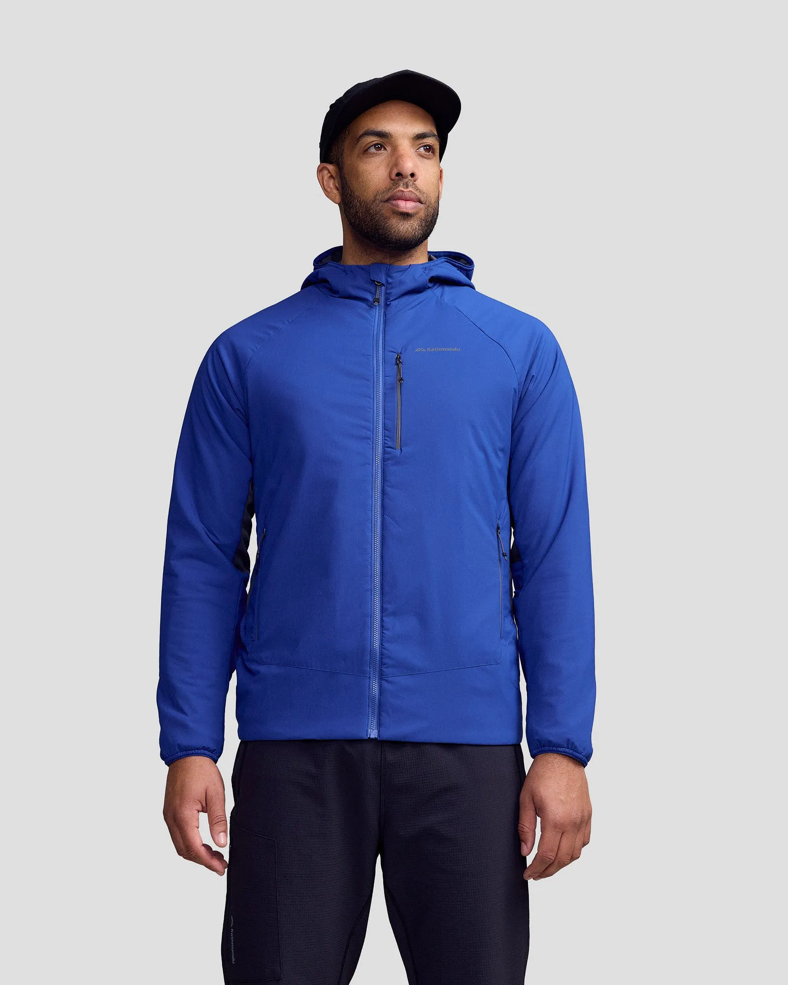 Men's Seeker Primaloft Active Hooded Jacket - Bright Navy TapedSeamConstruction Wind Protection