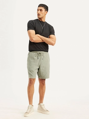 Men's Olive Relaxed Fit Shorts Non Restrictive Waistband