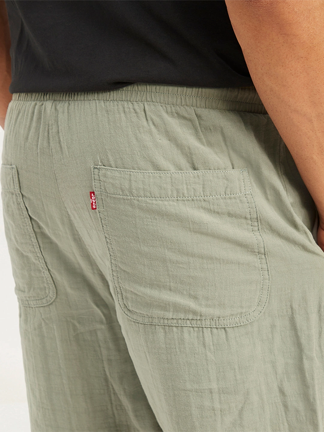 comfortable attire Double Layered Construction Men's Olive Relaxed Fit Shorts