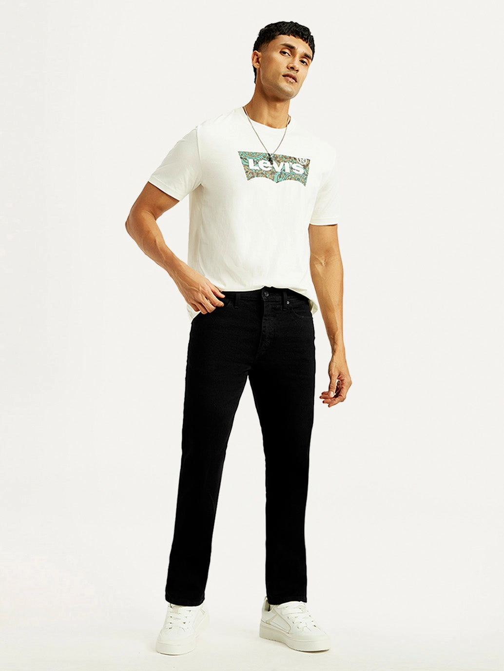 Men's 513 Black Slim Straight Fit Mid Rise Jeans Light Fabric Day To Day