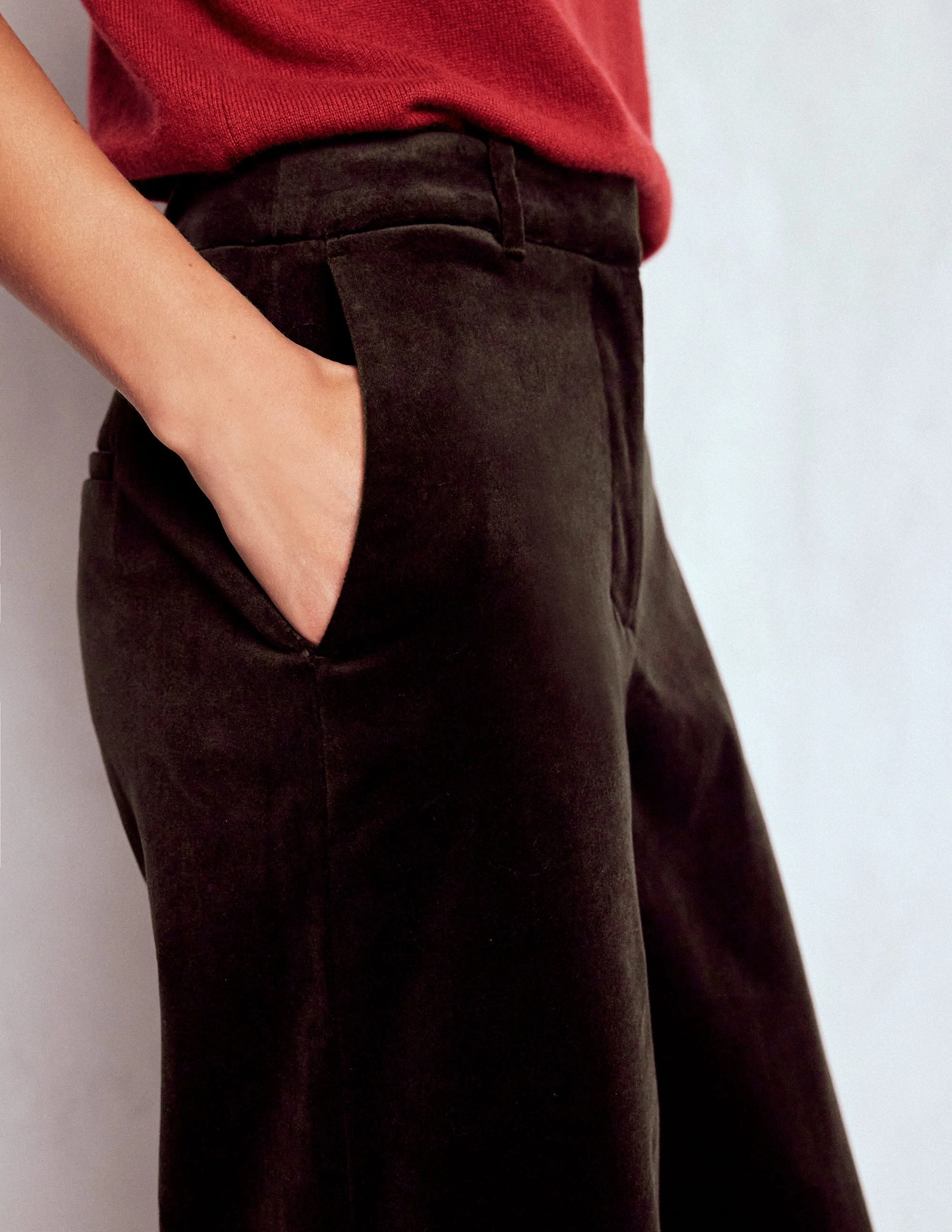 Belgravia Velvet Trousers-Espresso Cozy and Relaxed Eco Friendly Fabric