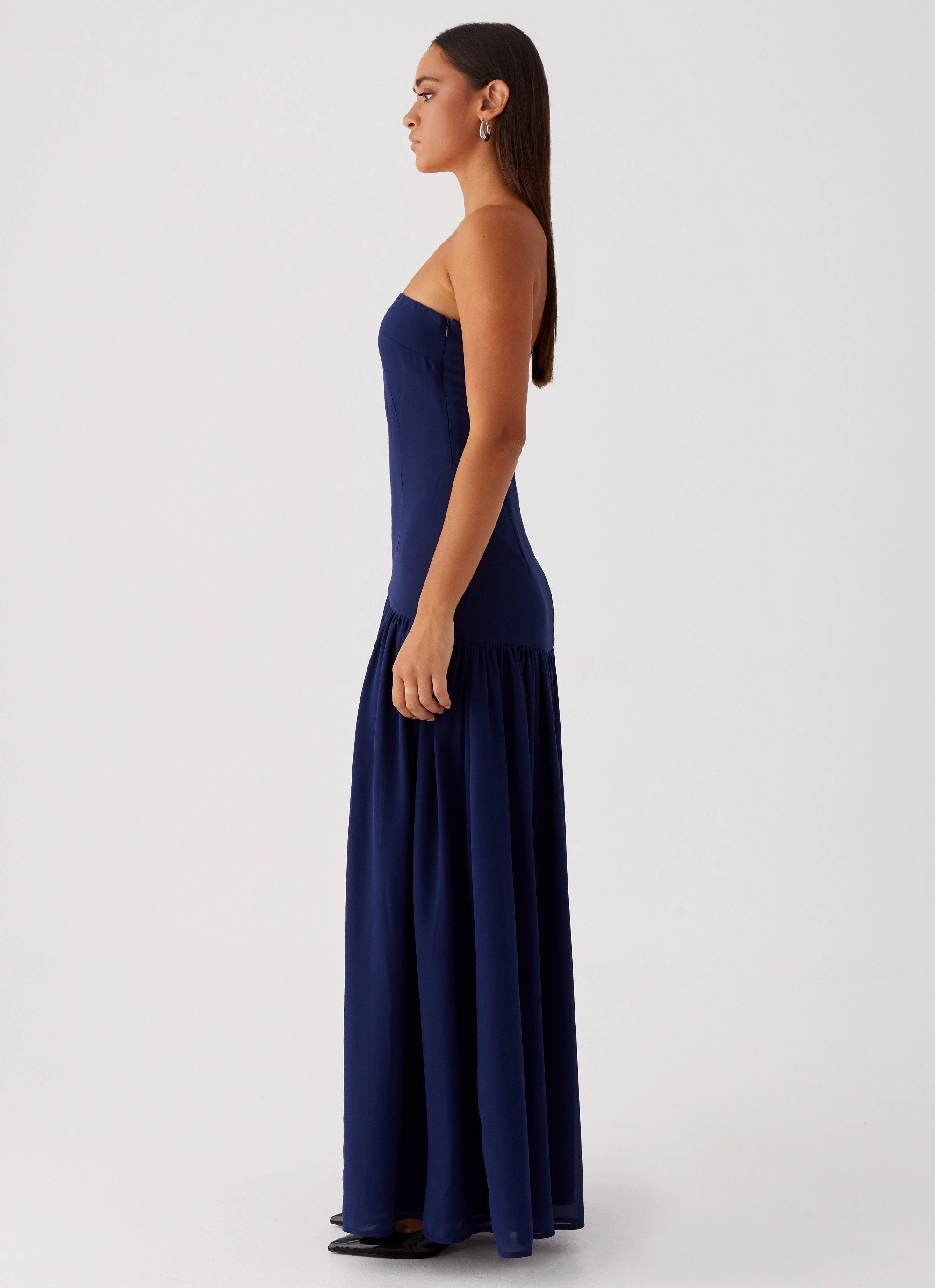 Eden Strapless Maxi Dress - Navy understated look Essential Layer
