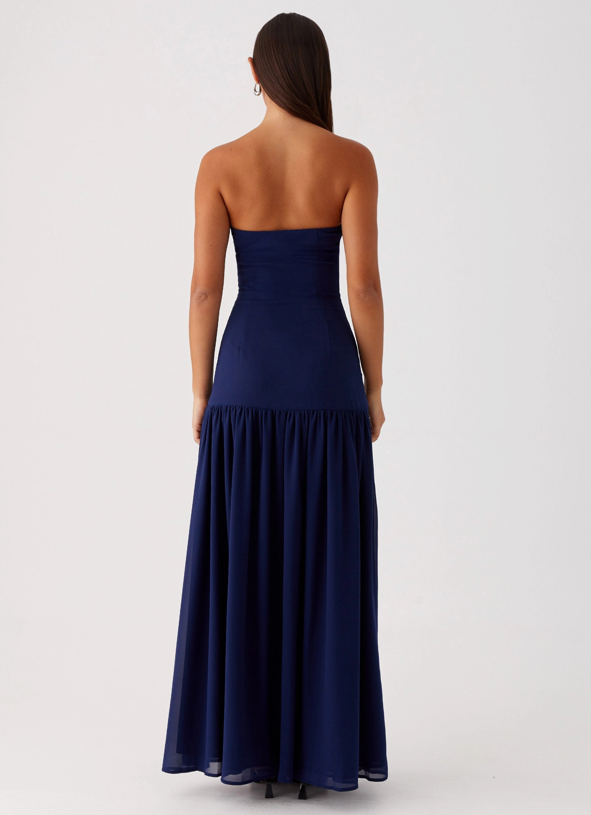Eden Strapless Maxi Dress - Navy Zip Ease Euro Ease