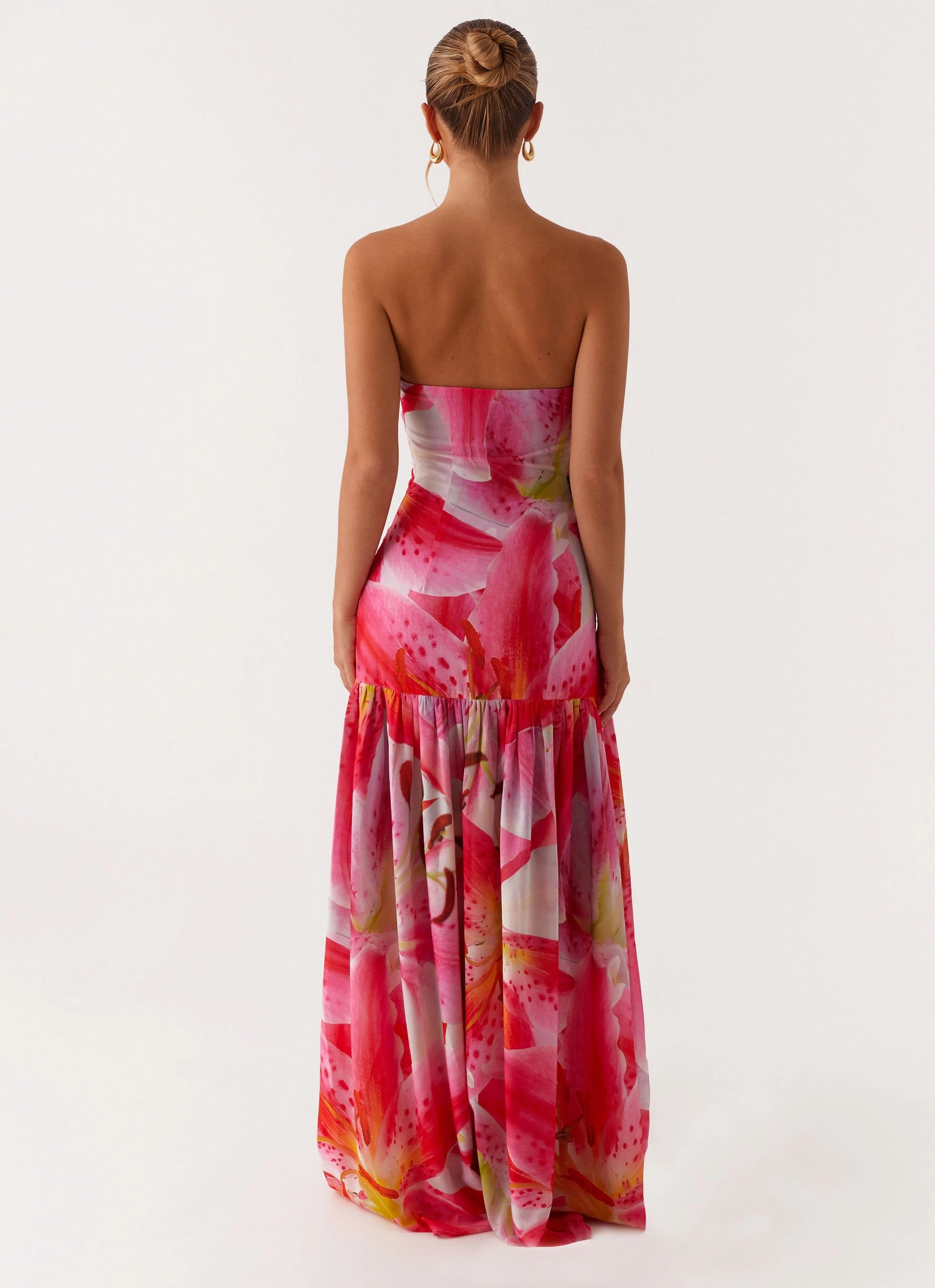 Eden Strapless Maxi Dress - White Pink Lilly Travel Staple Sophisticated Wear