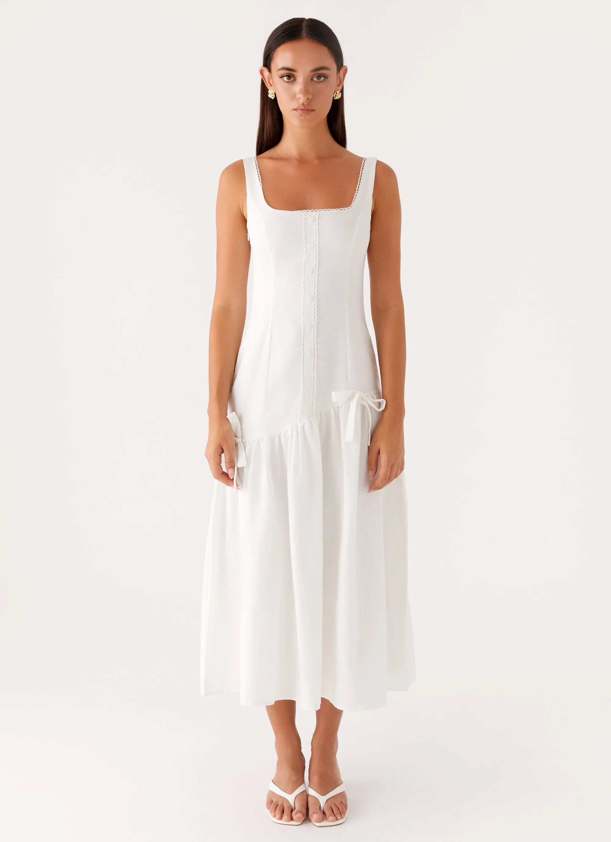 Esmerelda Midi Dress - White Simple yet sophisticated gown Edge Shape