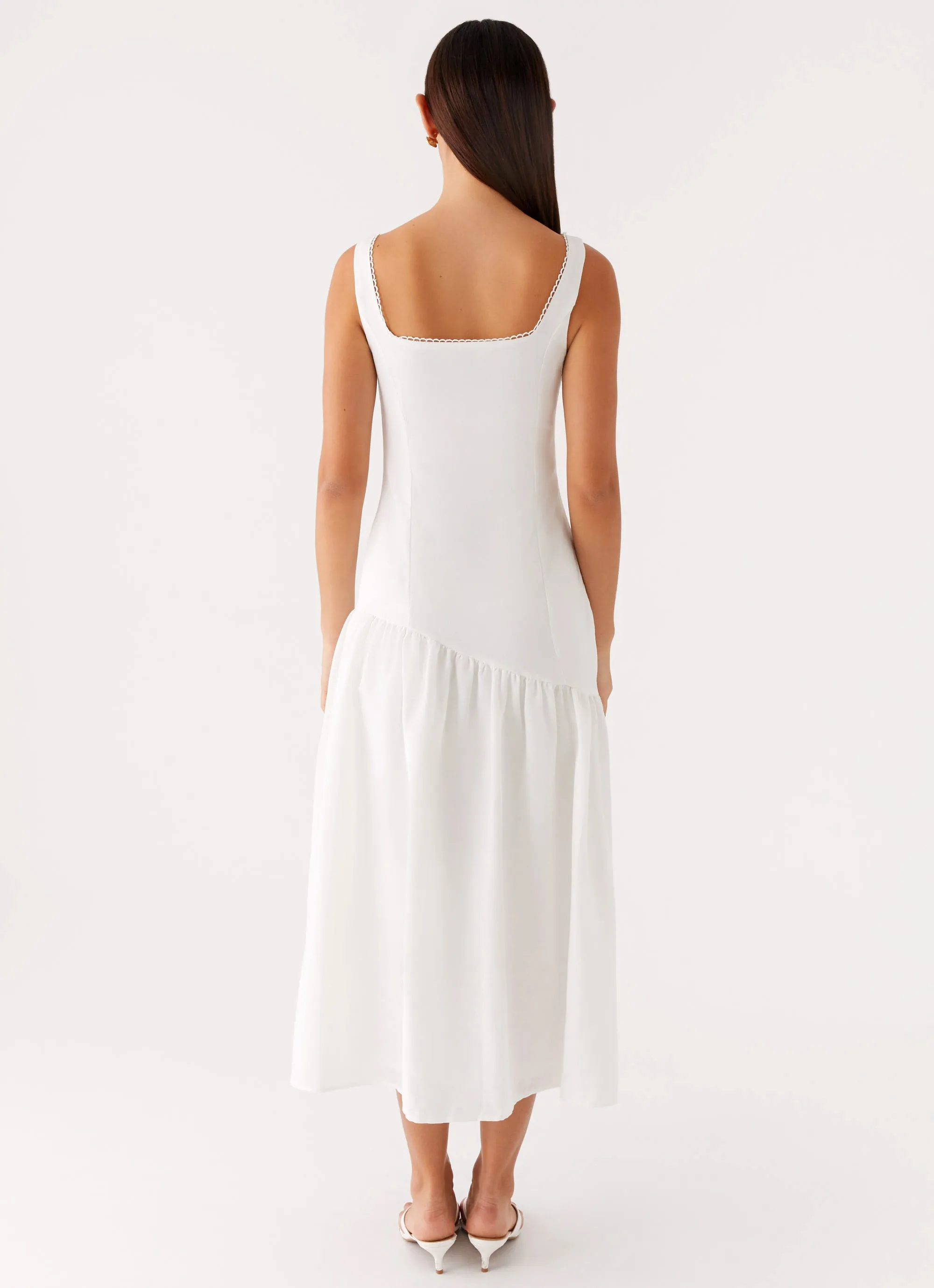 Esmerelda Midi Dress - White Classic Layering