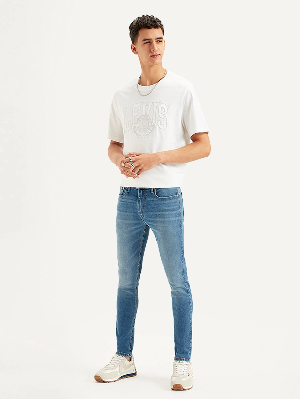 Men's Blue Skinny Fit Mid Rise Jeans Spring Mood Outdoor Enthusiast Formal