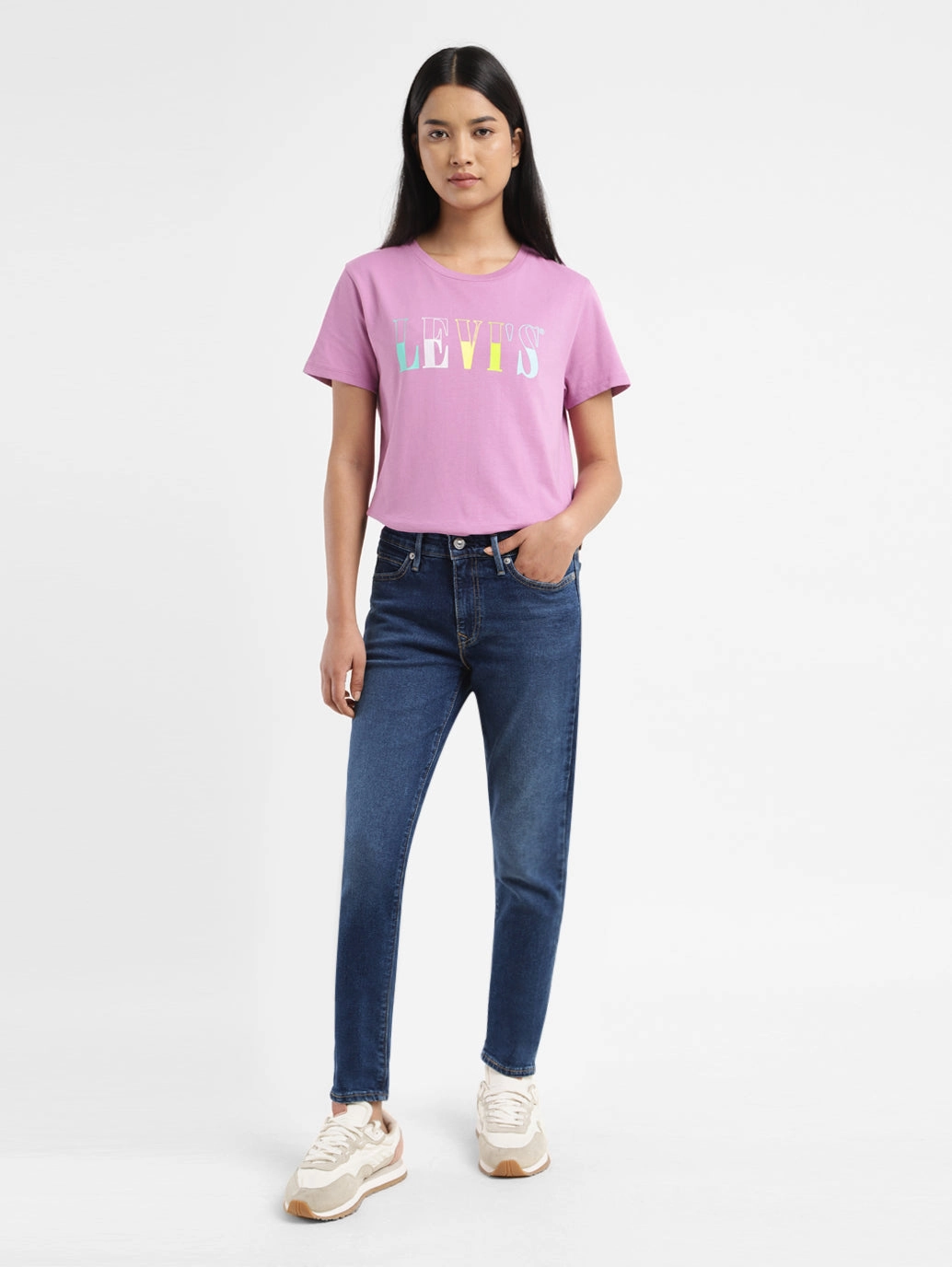 Women's 711 Blue Skinny Fit Mid Rise Jeans Home Comfort Party Look Modern Minimalist