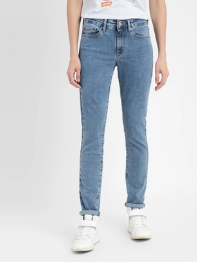 Home Comfort Teen Outfit Everyday Loose Music Event Women's 711 Blue Skinny Fit High Rise Jeans