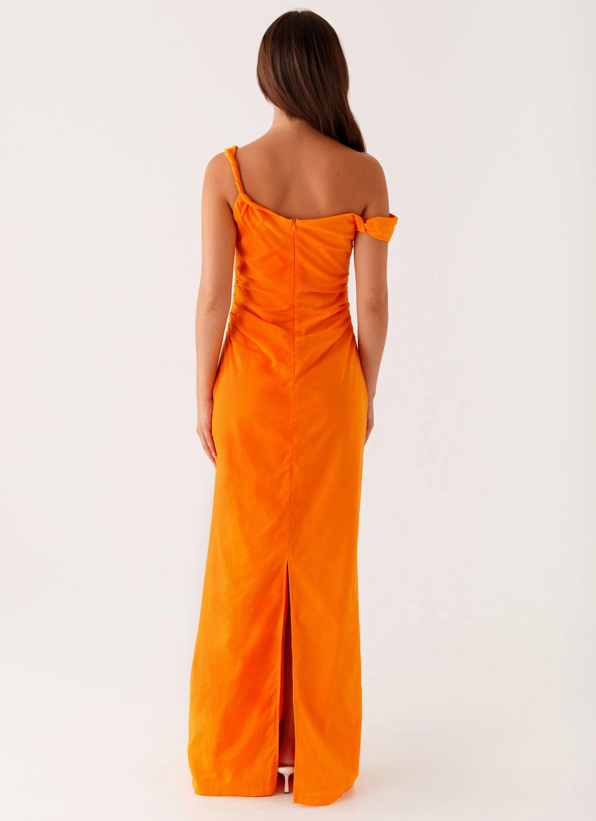 Elegant Waistband Fit Functional Fit Ignite Maxi Dress - Orange