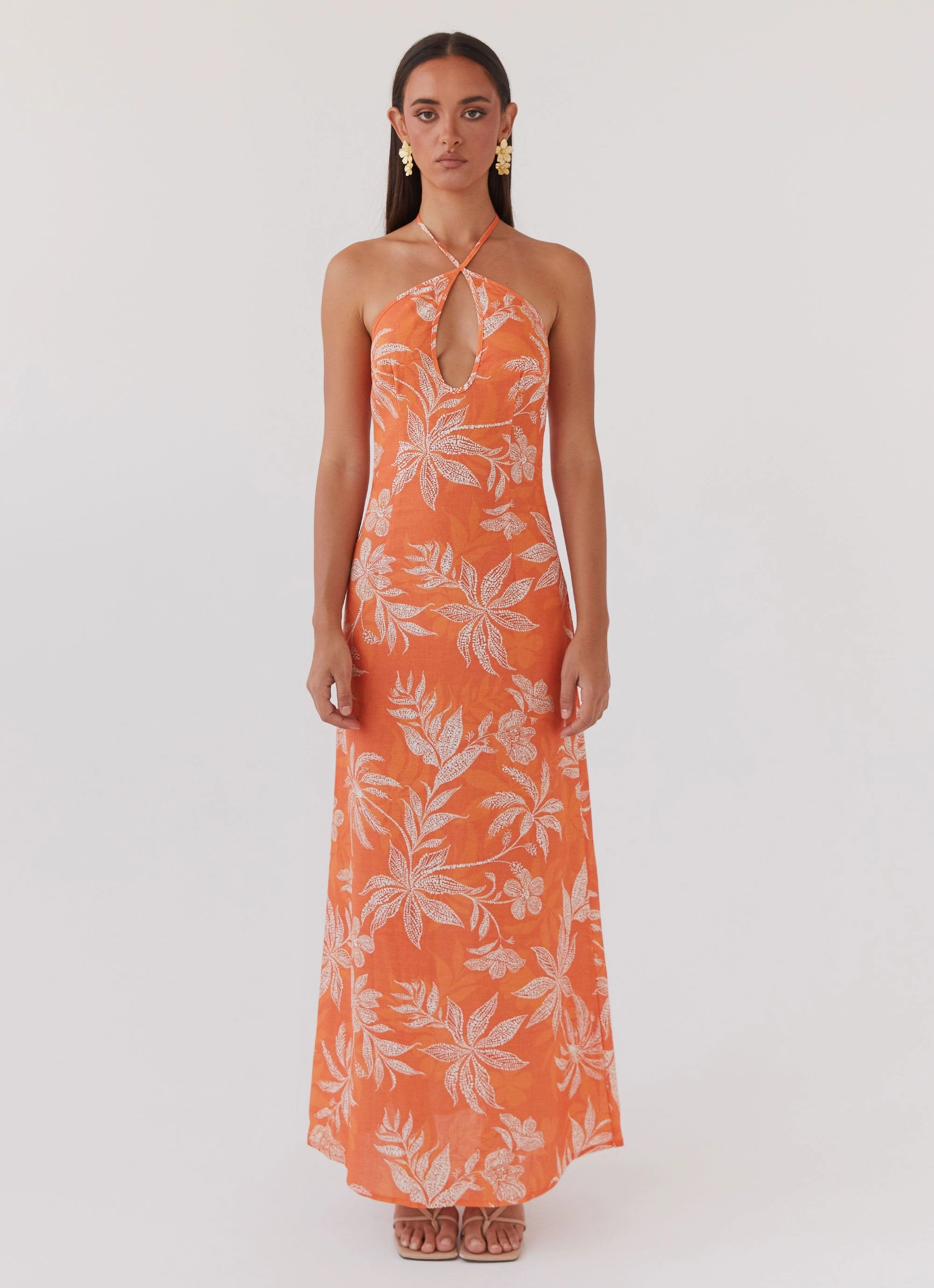 Seasonal Wear NonChafeSeams Keliegh Linen Maxi Dress - Tropic Sunset