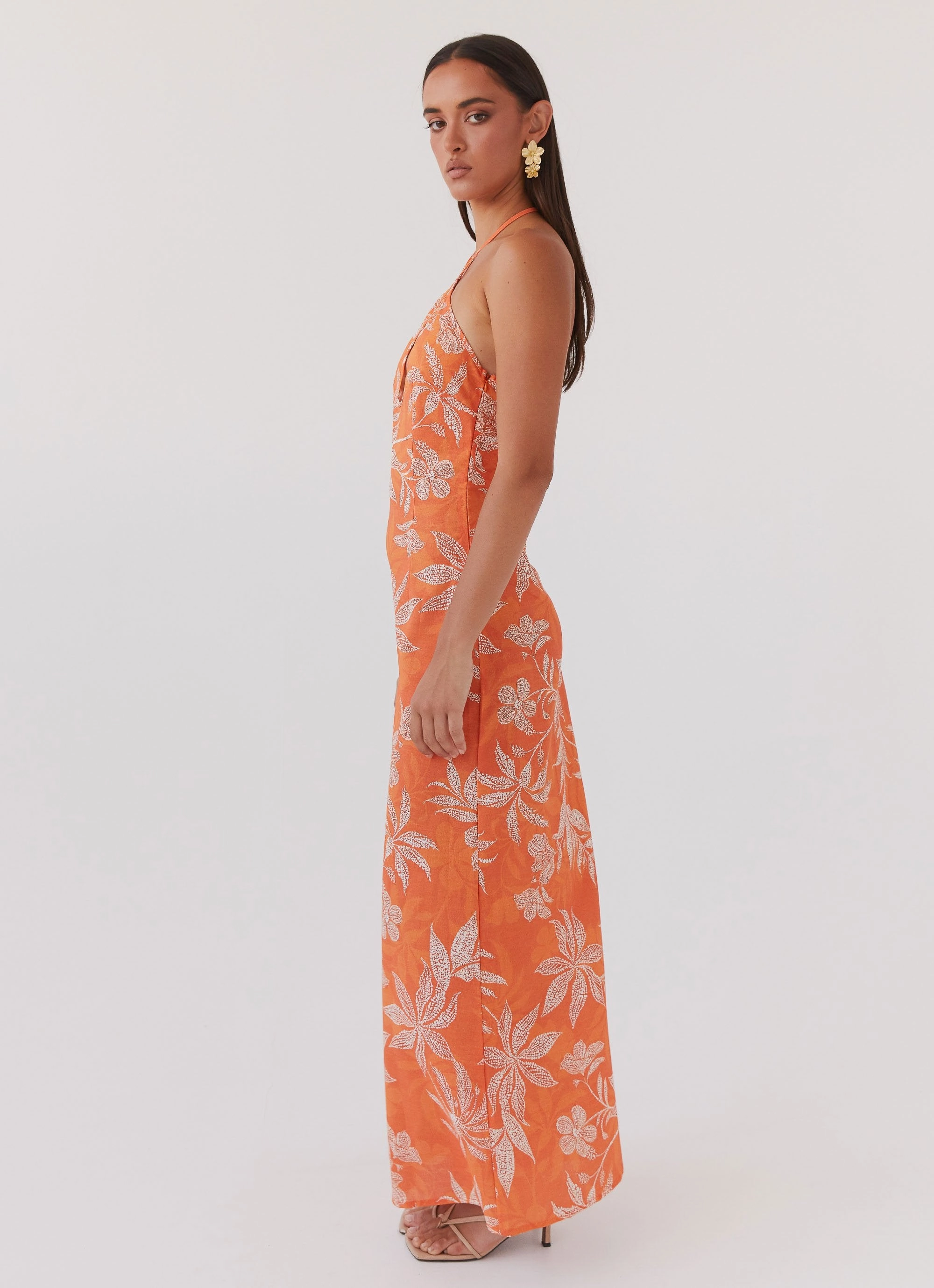 Keliegh Linen Maxi Dress - Tropic Sunset Mood Look Urban Spirit