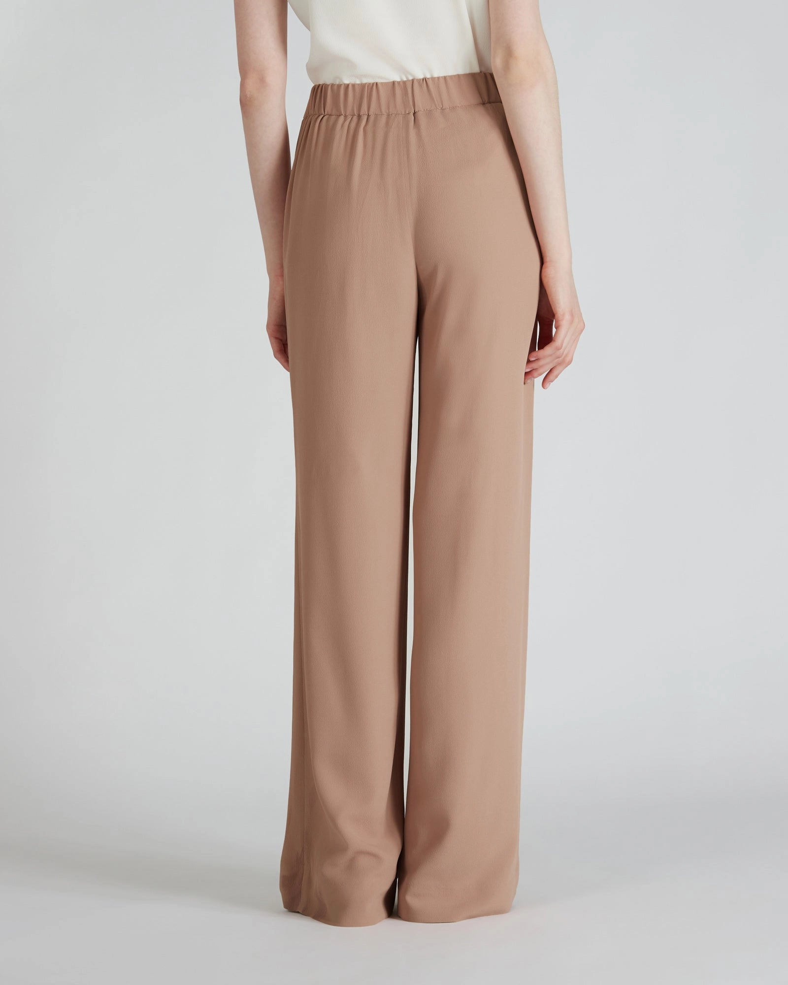 Silk and acetate cr??pe de chine trousers quick dry