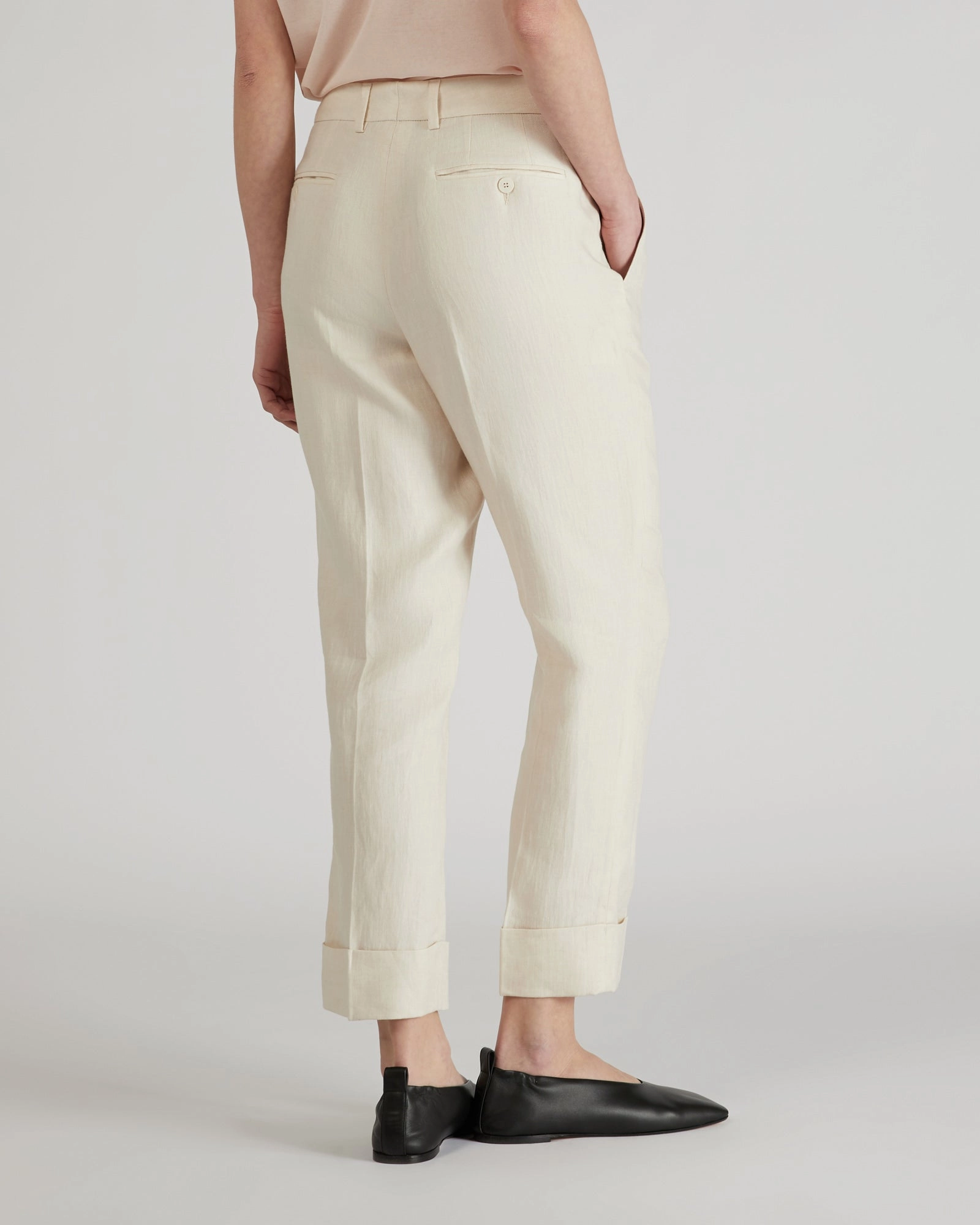 ExpandableSidePanels No Gap Waistband Regular fit linen trousers
