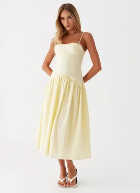 Yvette Corset Midi Dress - Yellow Timeless Edge