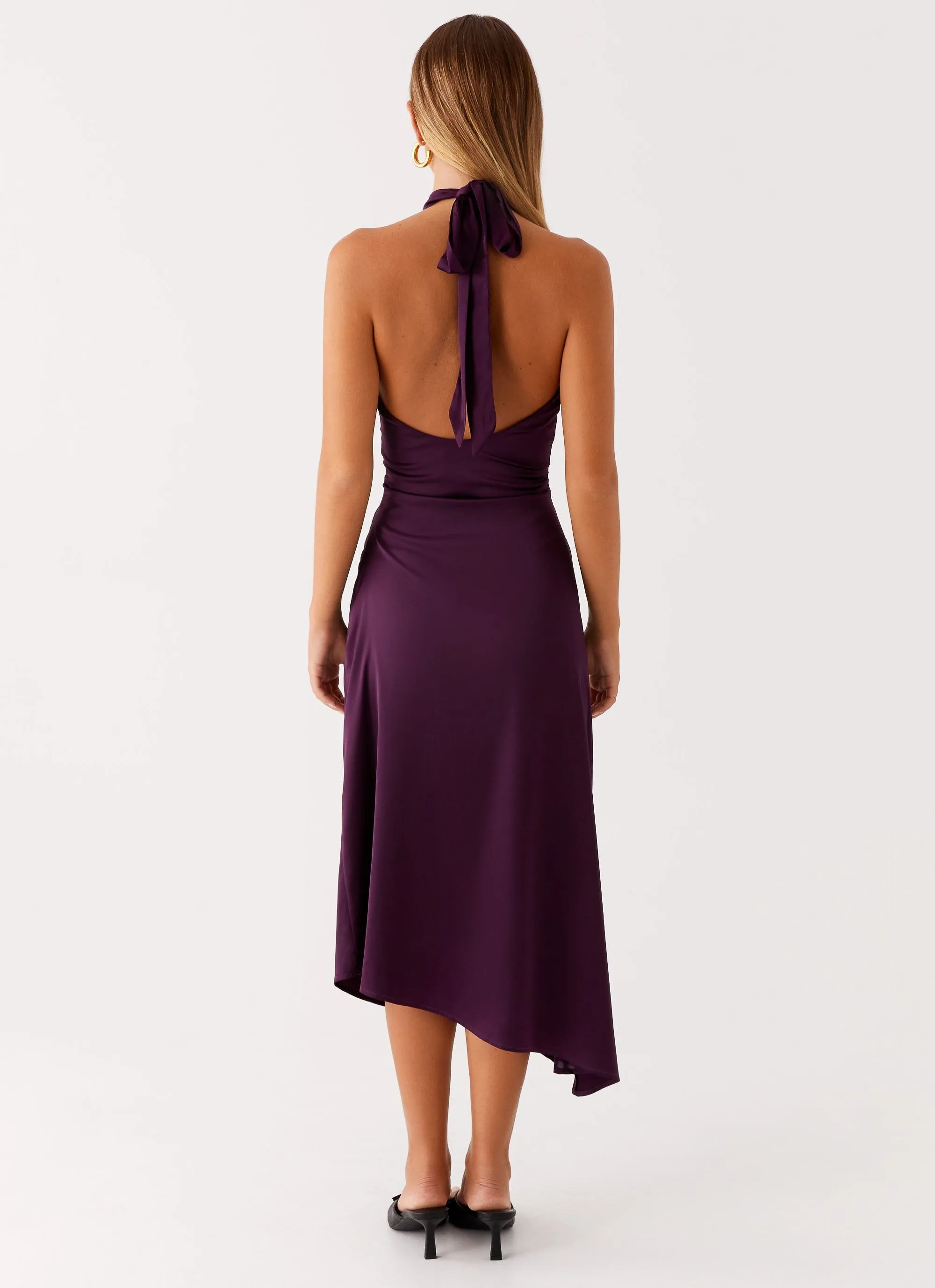 Casta Halterneck Midi Dress - Plum Stylish Vibe Family Vibe