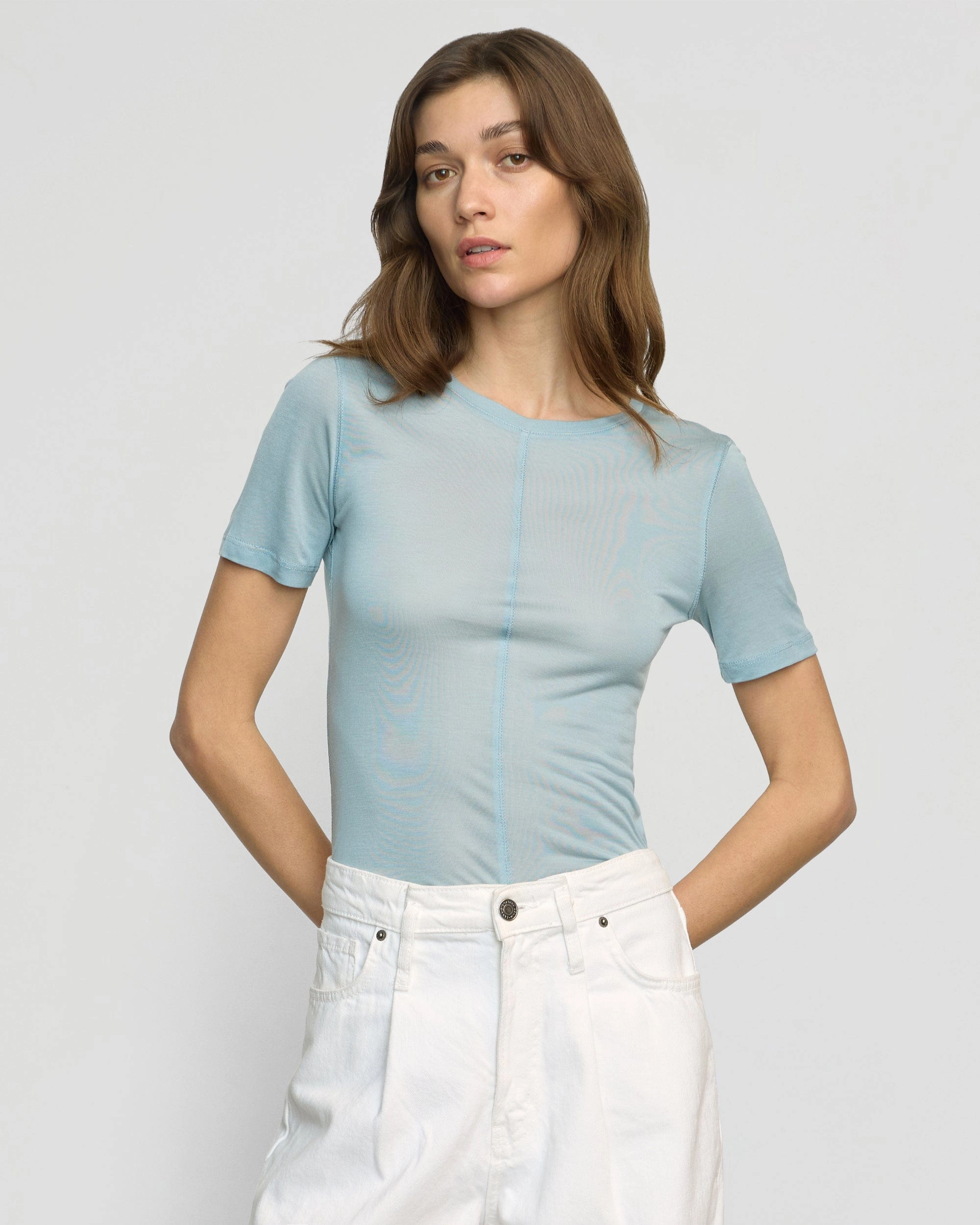 Thea Semi-Sheer Tencel Crew-Neck Tee Sustainable Production Process