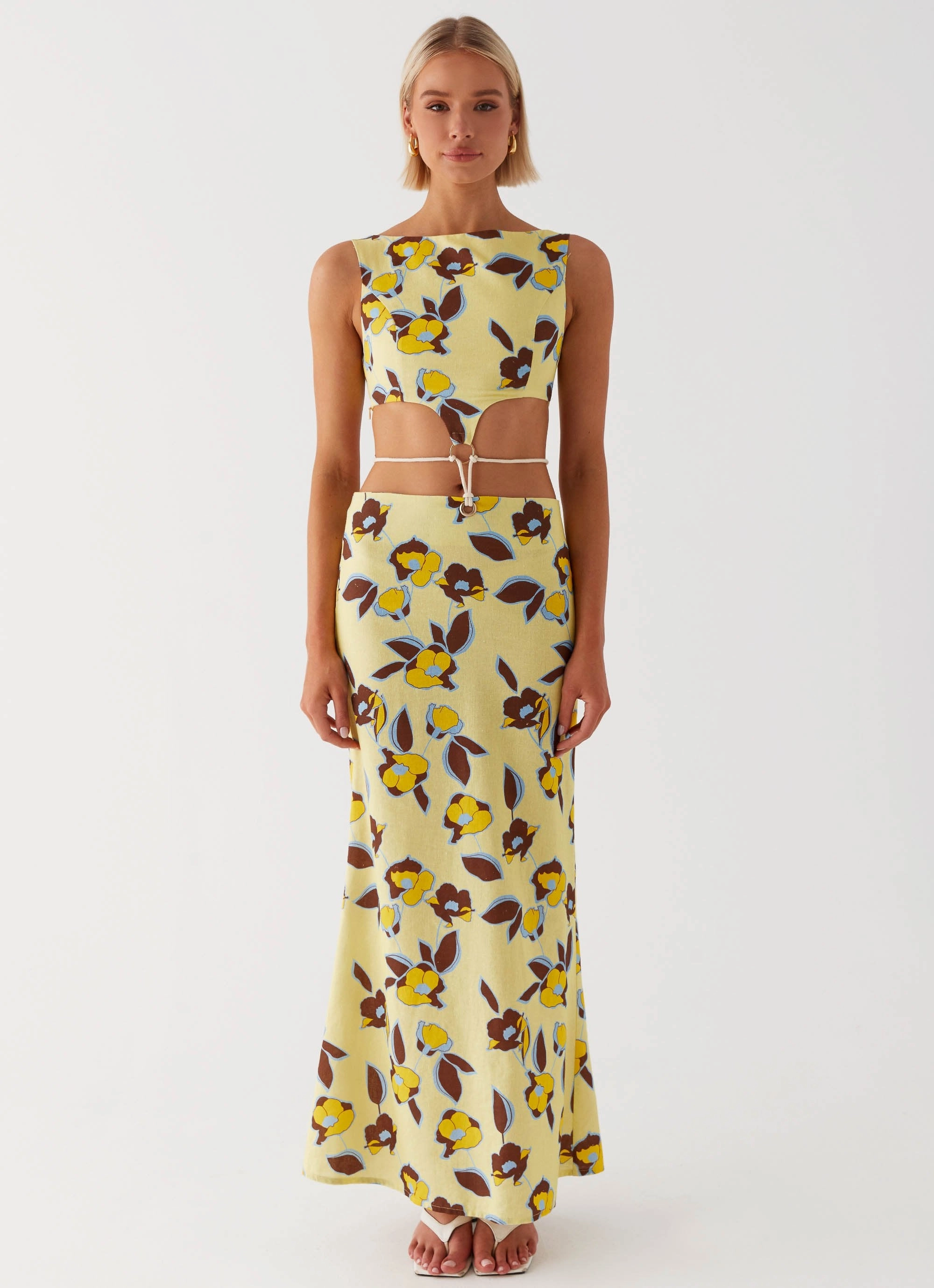 museum visit Taryn Cut Out Maxi Dress - Primrose