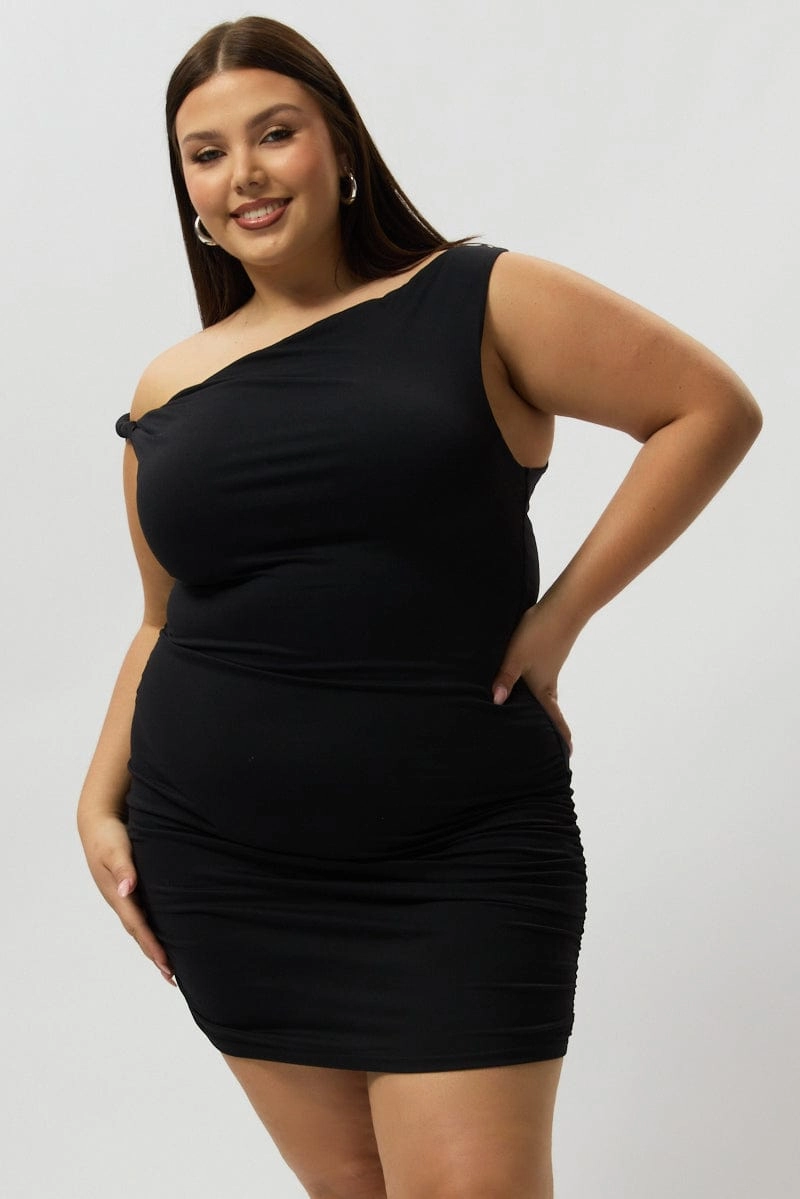 Black Off Shoulder Mini Bodycon Weekend Casual