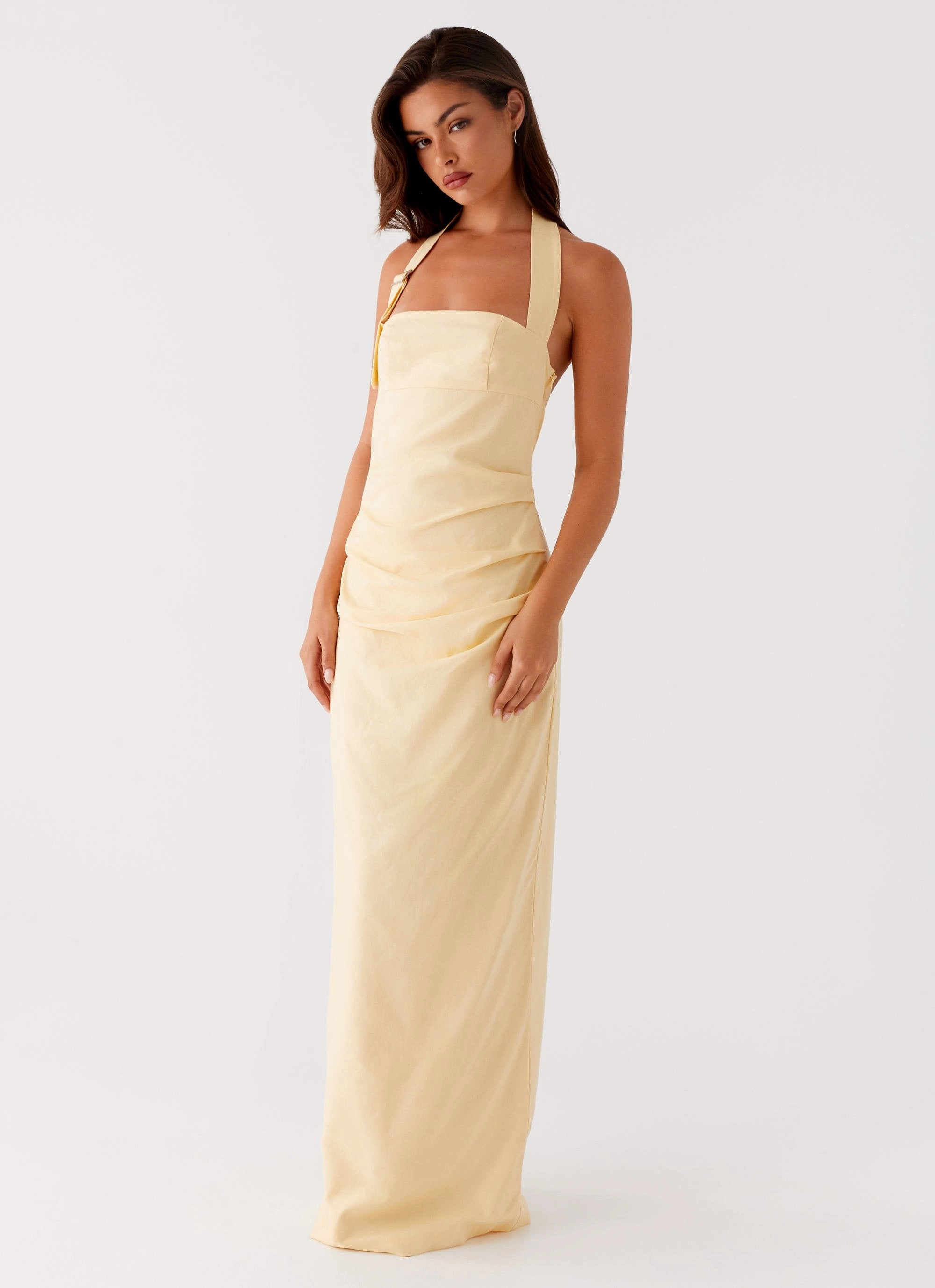 Rumour Has it Maxi Dress - Yellow breathable fabric dress