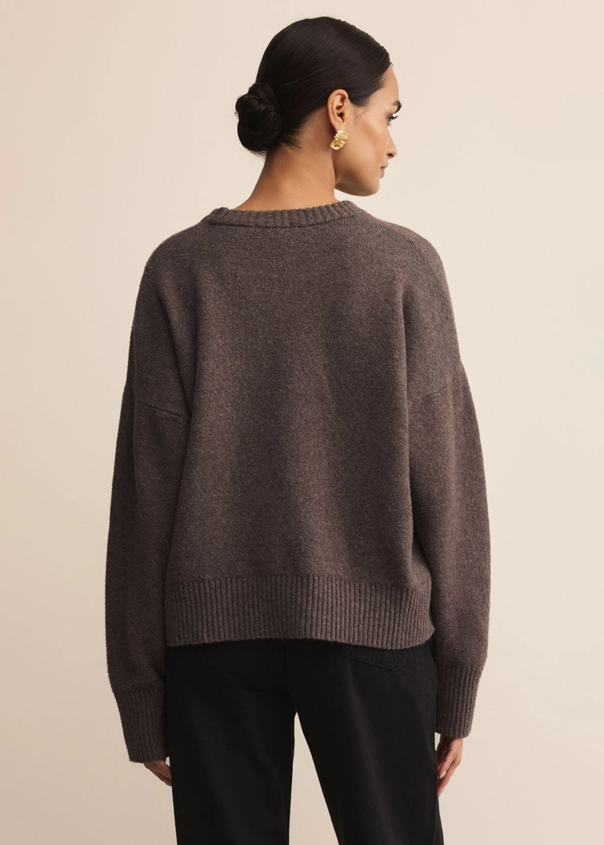 Cirrus Cozy Sweater - Burnt Ash Heather Machine washable Layered Knitwear